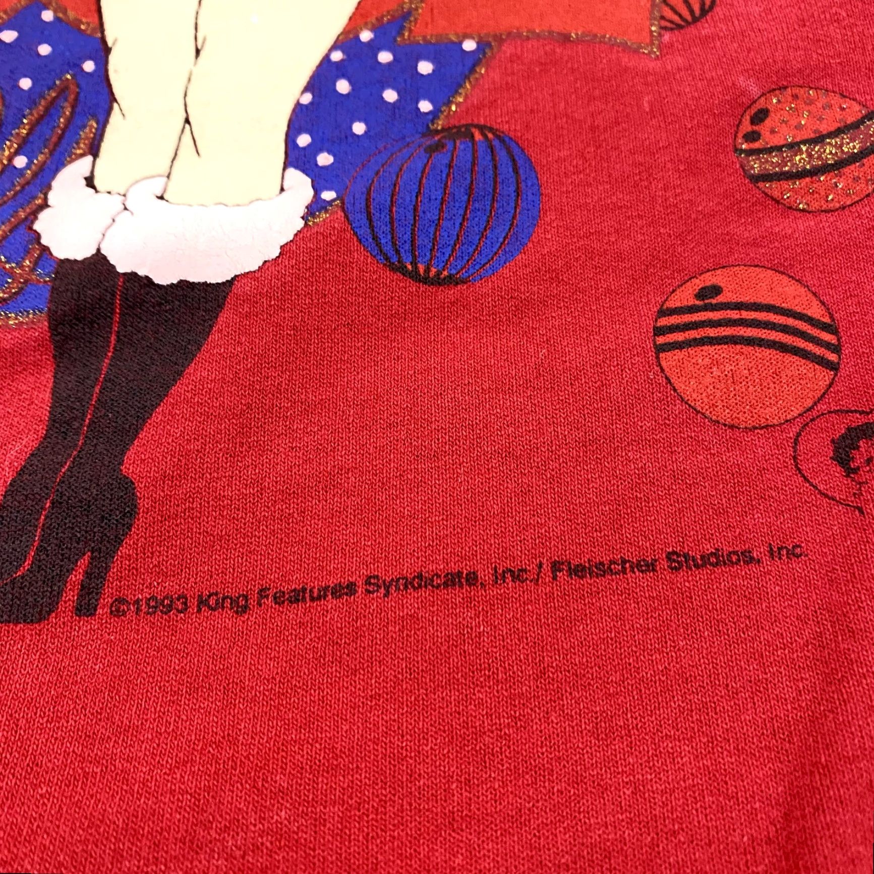 Vintage VTG Betty Boop Sweatshirt Mens L/XL Red Christmas Holidays Pullover Crewneck 90s Shirt Size US L / EU 52-54 / 3 - 3 Thumbnail