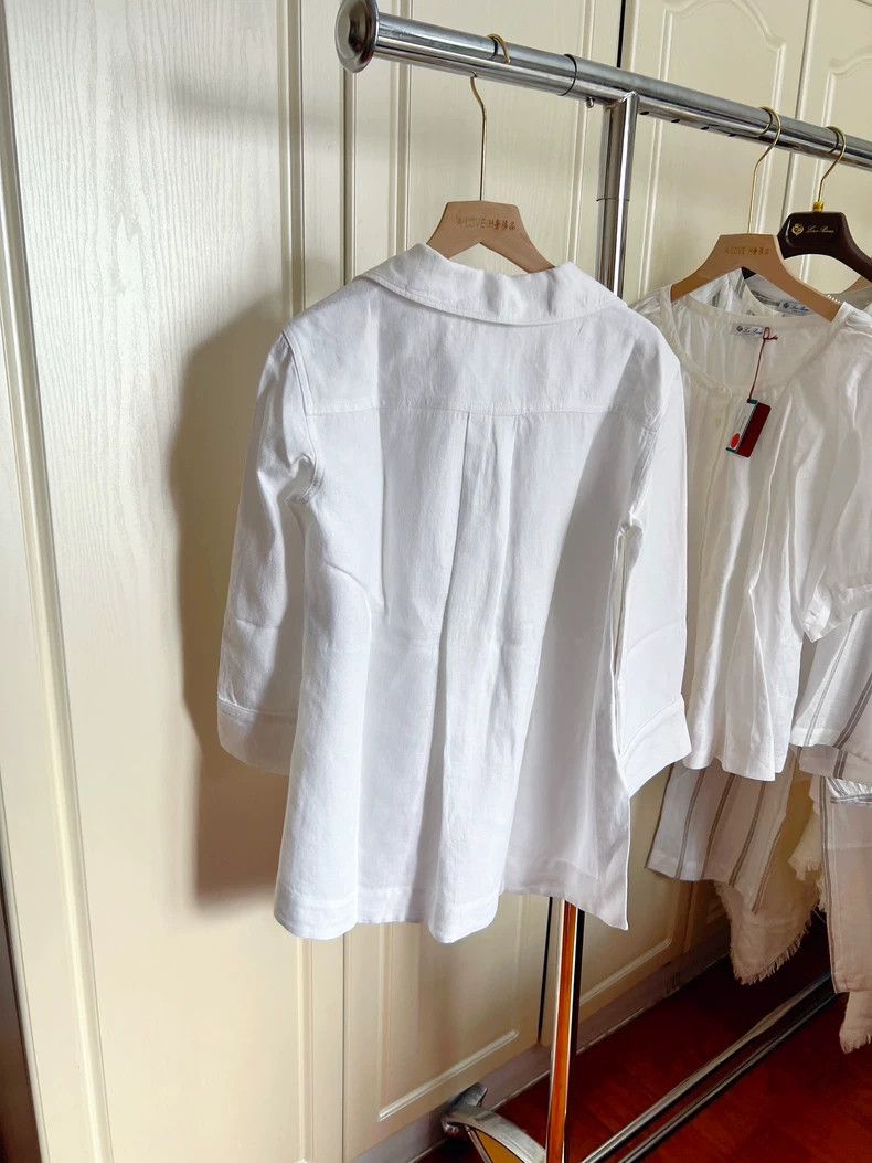 Loro Piana LORO PIANA White linen top Size S / US 4 / IT 40 - 5 Thumbnail