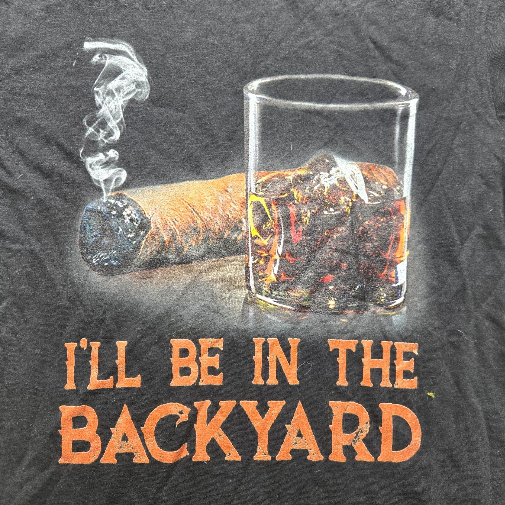 Vintage Ill Be In The Backyard T-Shirt Mens S Black Funny Shirt Small Size US S / EU 44-46 / 1 - 2 Thumbnail