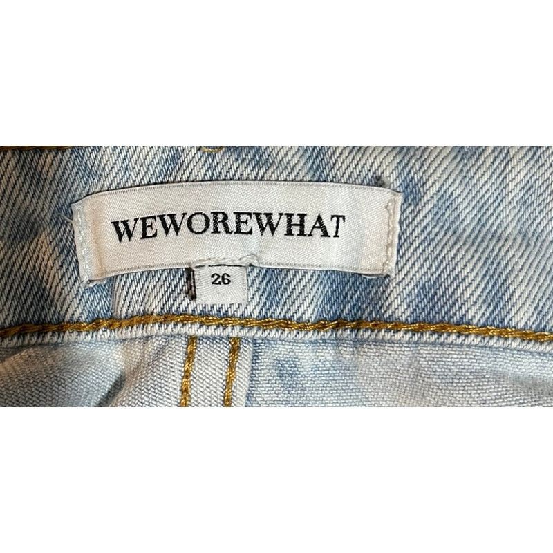 WeWoreWhat We Wore What Light Wash Distressed Straight Leg Jeans Y2K 26 Size 26" / US 2 / IT 38 - 5 Thumbnail