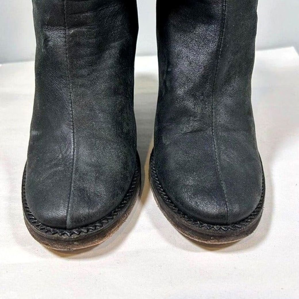 Free People Free People Marquis Suede Leather Block Heel Ankle Boot Womens 37 Black US 6.5 Size US 7 / IT 37 - 5 Thumbnail