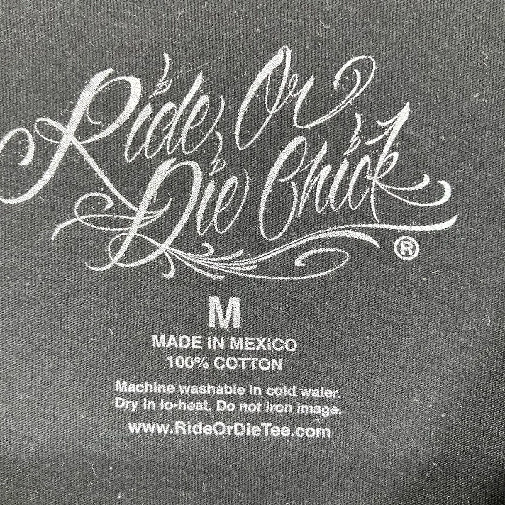 Vintage Ride or Die Chic Women's T-Shirt Biker Frankenstein Graphic V-Neck Short Cap Sleeve Medium Black Cotton Vintage No Size M / US 6-8 / IT 42-44 - 4 Thumbnail