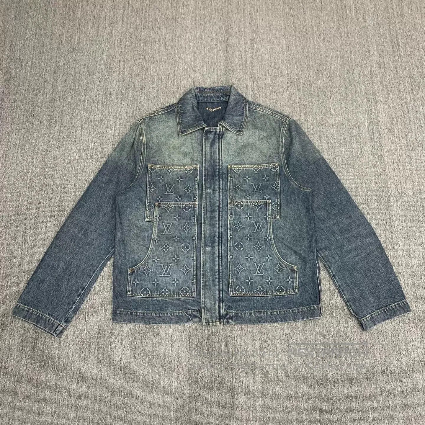 Louis Vuitton Blue Denim Jacket with Embroidered Pocket Patterns. Size US L / EU 52-54 / 3 - 1 Thumbnail
