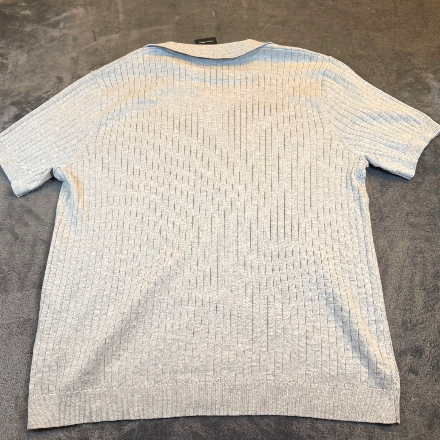 Haggar VINTAGE Haggar HF10187 Polo Shirt Ribbed Knit V-Neck Grey Mens Large NWT Size US L / EU 52-54 / 3 - 5 Thumbnail