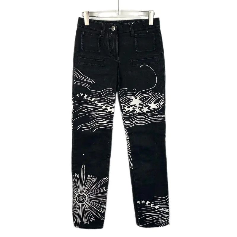 Chanel Chanel Black Cotton Ladies Jeans 0089 Size 22" - 1 Thumbnail