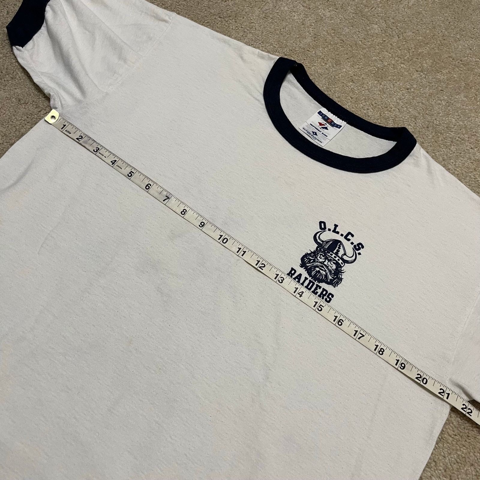 Jerzees Vintage Jerzees OLCS Raiders Ringer Tee Made in USA Large Size US L / EU 52-54 / 3 - 5 Thumbnail