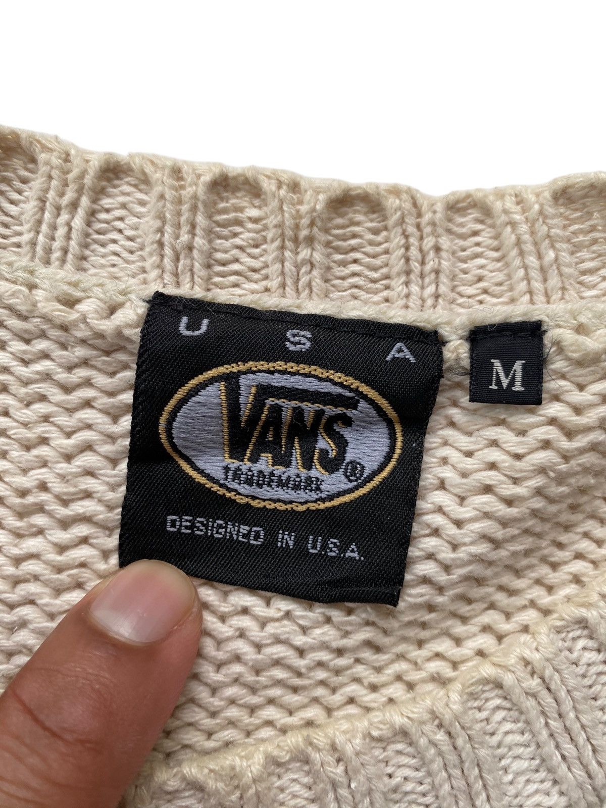 Vans × Vintage Vtg 90s Vans Usa Knitwear Swetaer Size US M / EU 48-50 / 2 - 7 Thumbnail