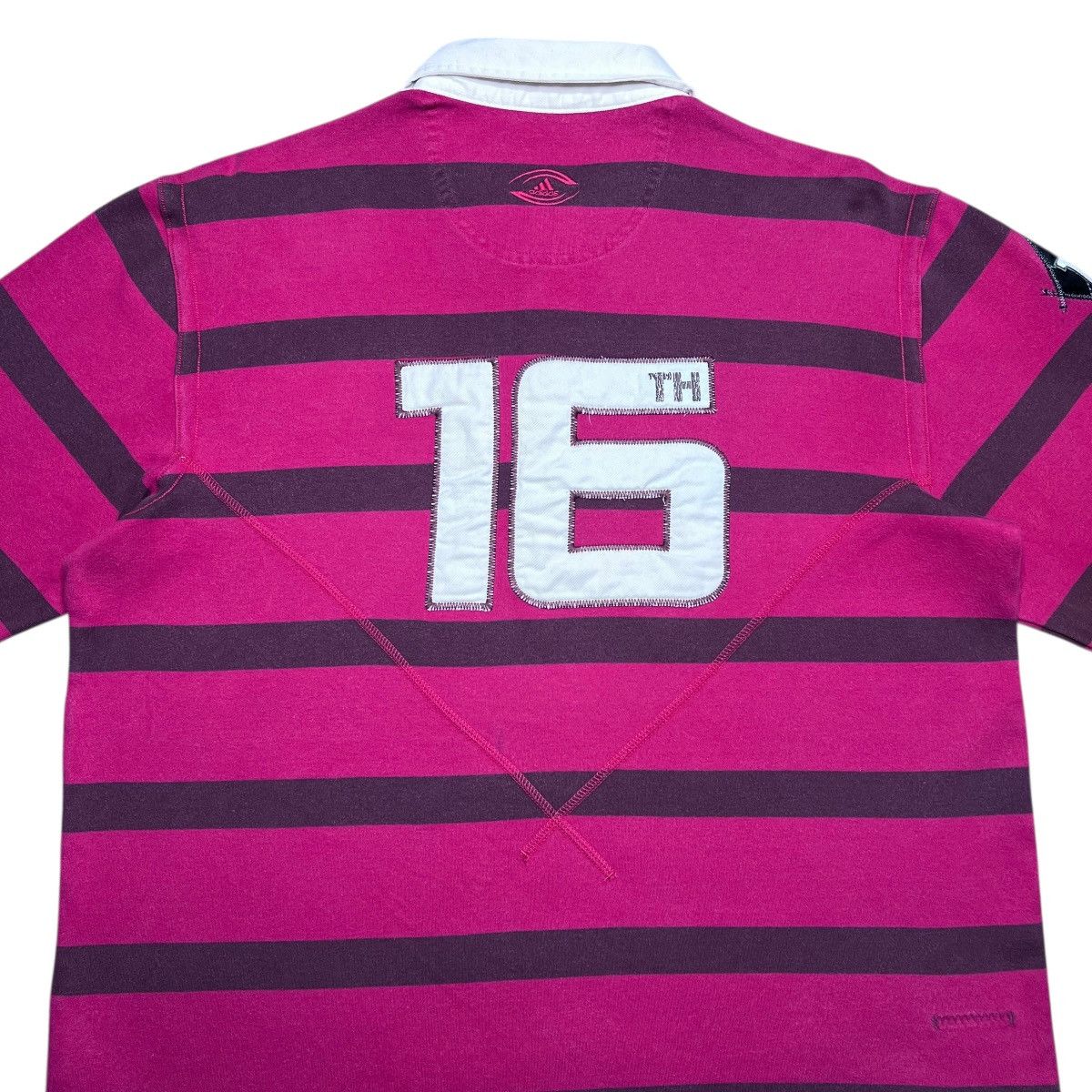 Adidas Vtg 2010 Adidas Striped Number 16 Rugby Long Sleeve Shirt Size US L / EU 52-54 / 3 - 9 Thumbnail