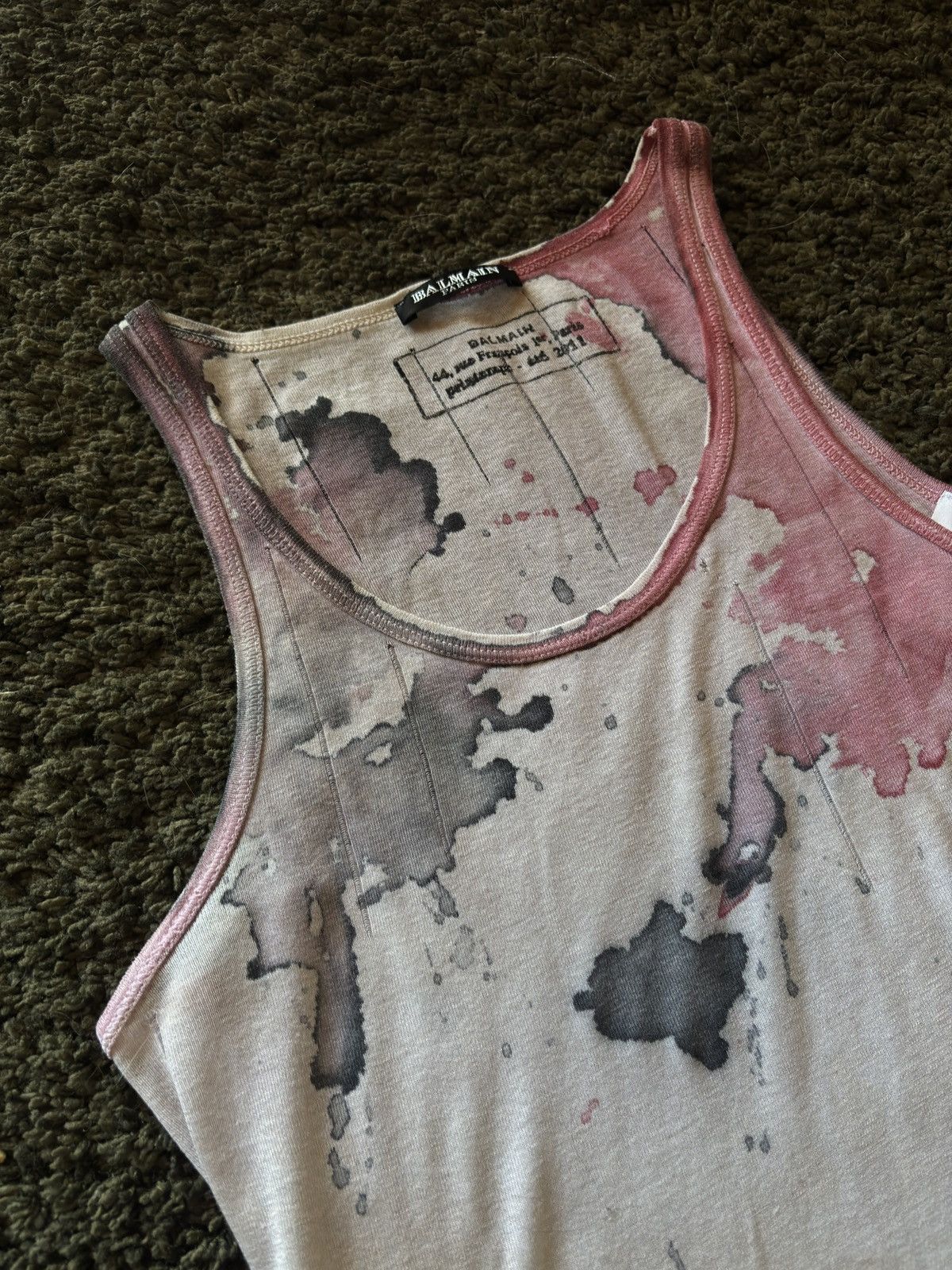 Balmain SS11 Balmain Runway Splatter Tank Top (Decarnin) Size US S / EU 44-46 / 1 - 5 Thumbnail