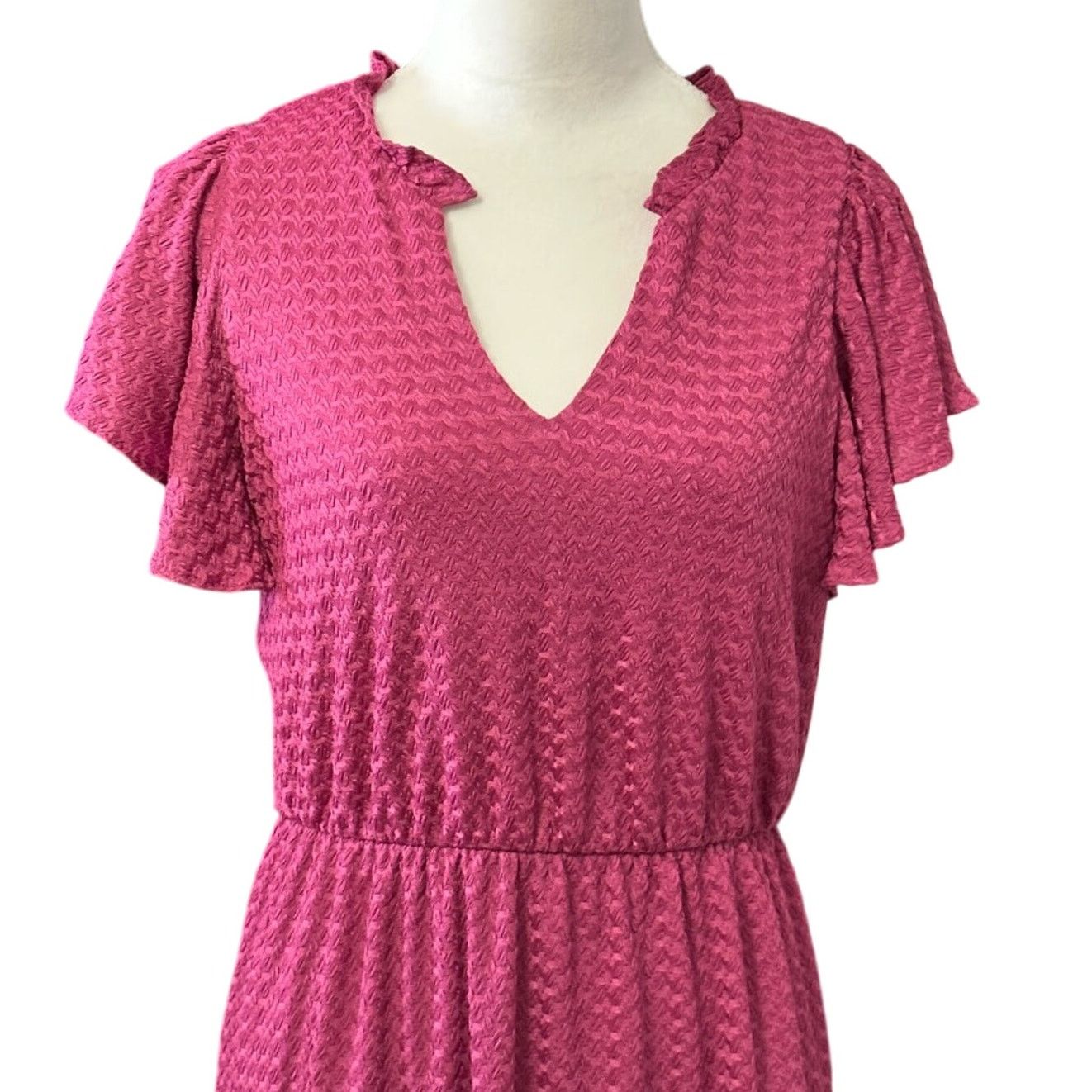 Other London Times Tiered Dress Split Neck Cap Sleeve Pink M NWT Size M / US 6-8 / IT 42-44 - 2 Thumbnail