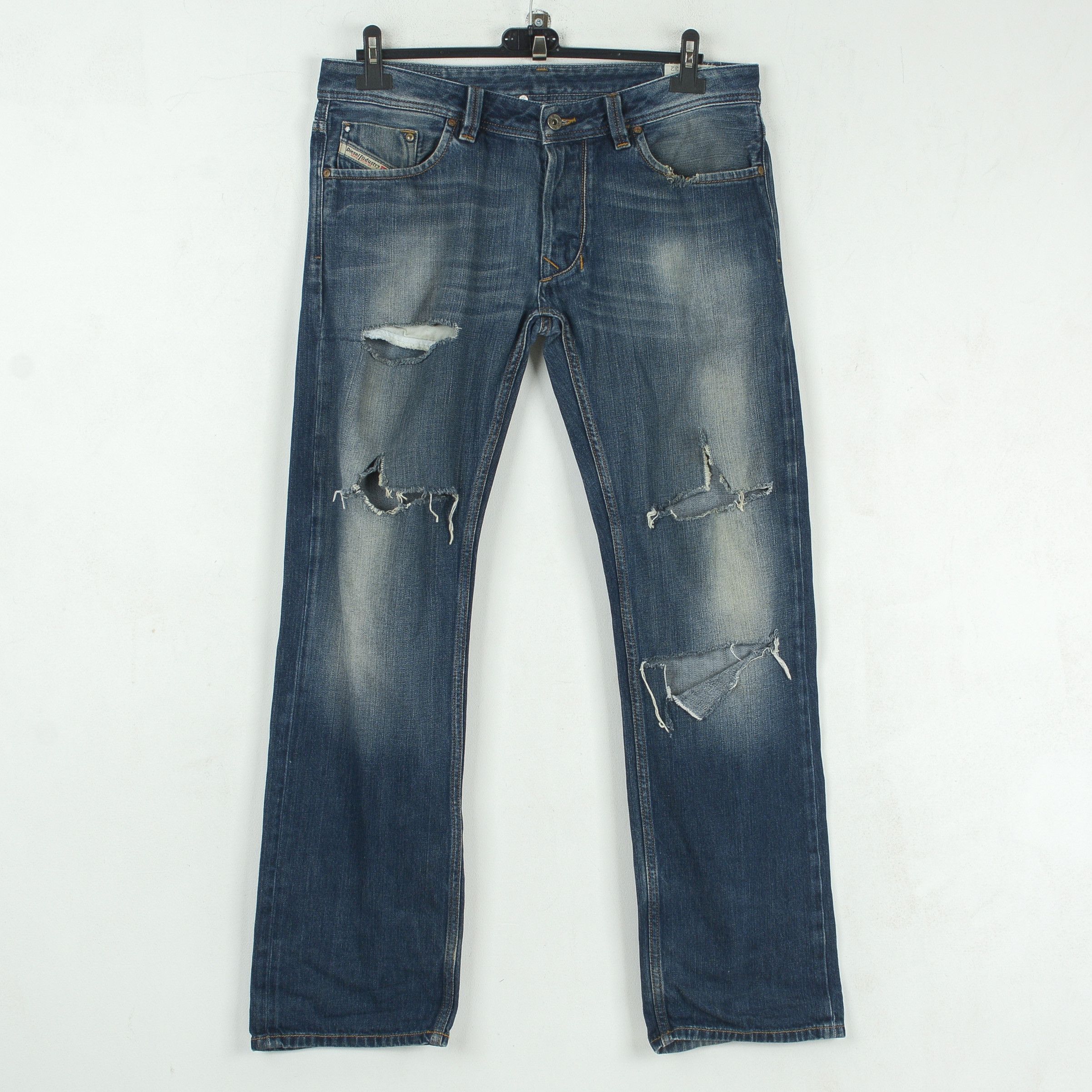 Diesel Larkee W34 L32 Regular Fit Straight Jeans Ripped Denim Pants Size US 34 / EU 50 - 1 Thumbnail