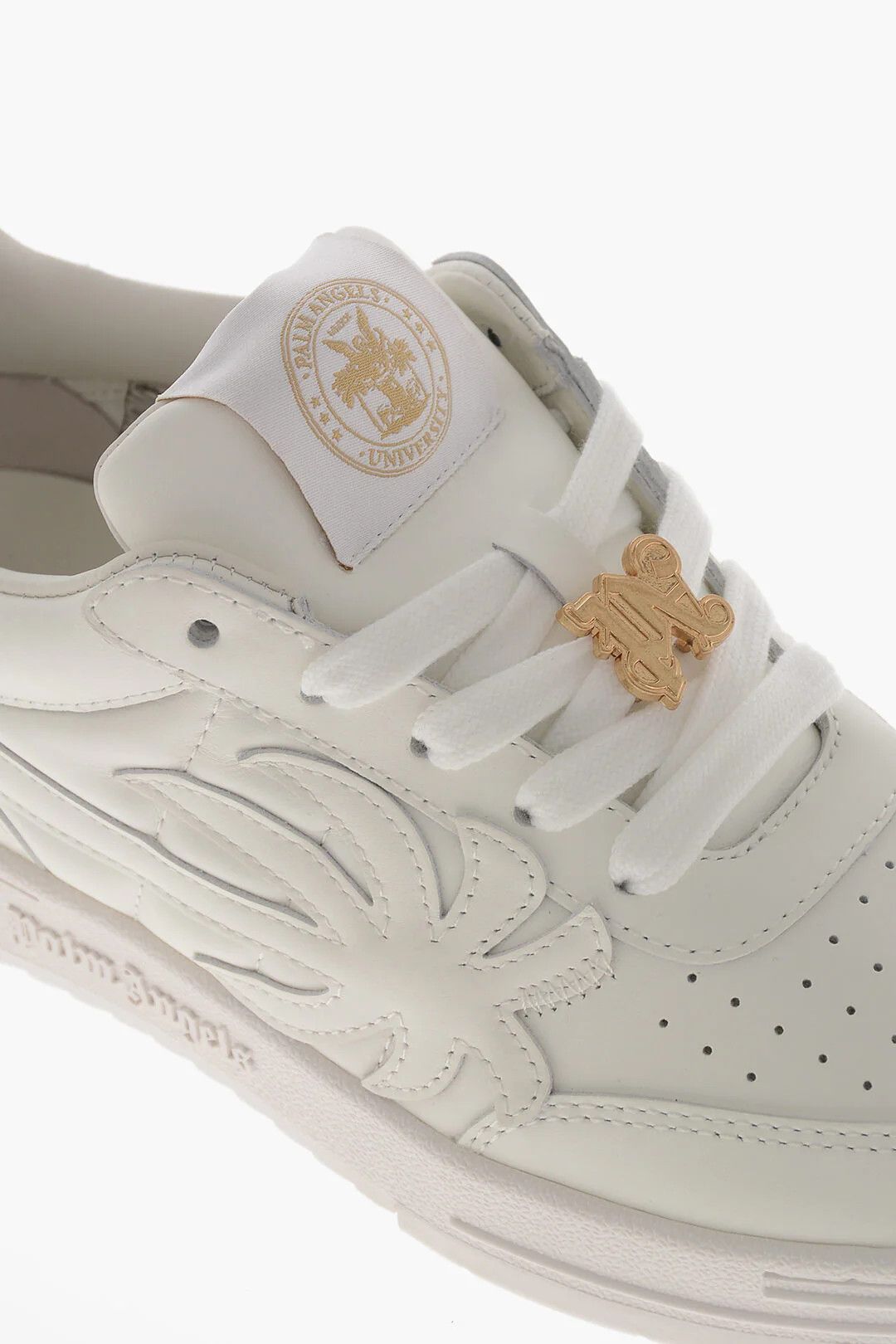 Palm Angels og1mm0326 Leather Low-Top Sneakers in White Size US 7 / IT 37 - 4 Thumbnail
