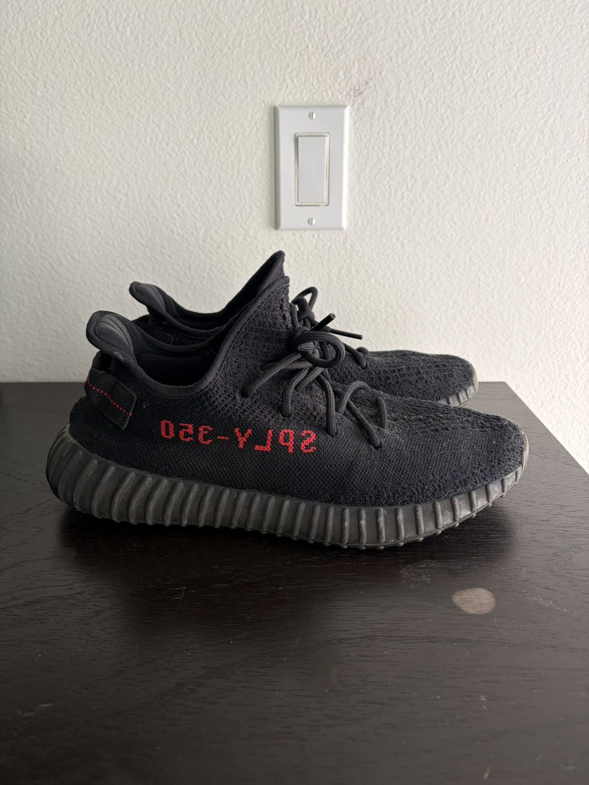 Yeezy Adidas Yeezy V2 Black/Red Bred Size US 11 / EU 44 - 2 Thumbnail