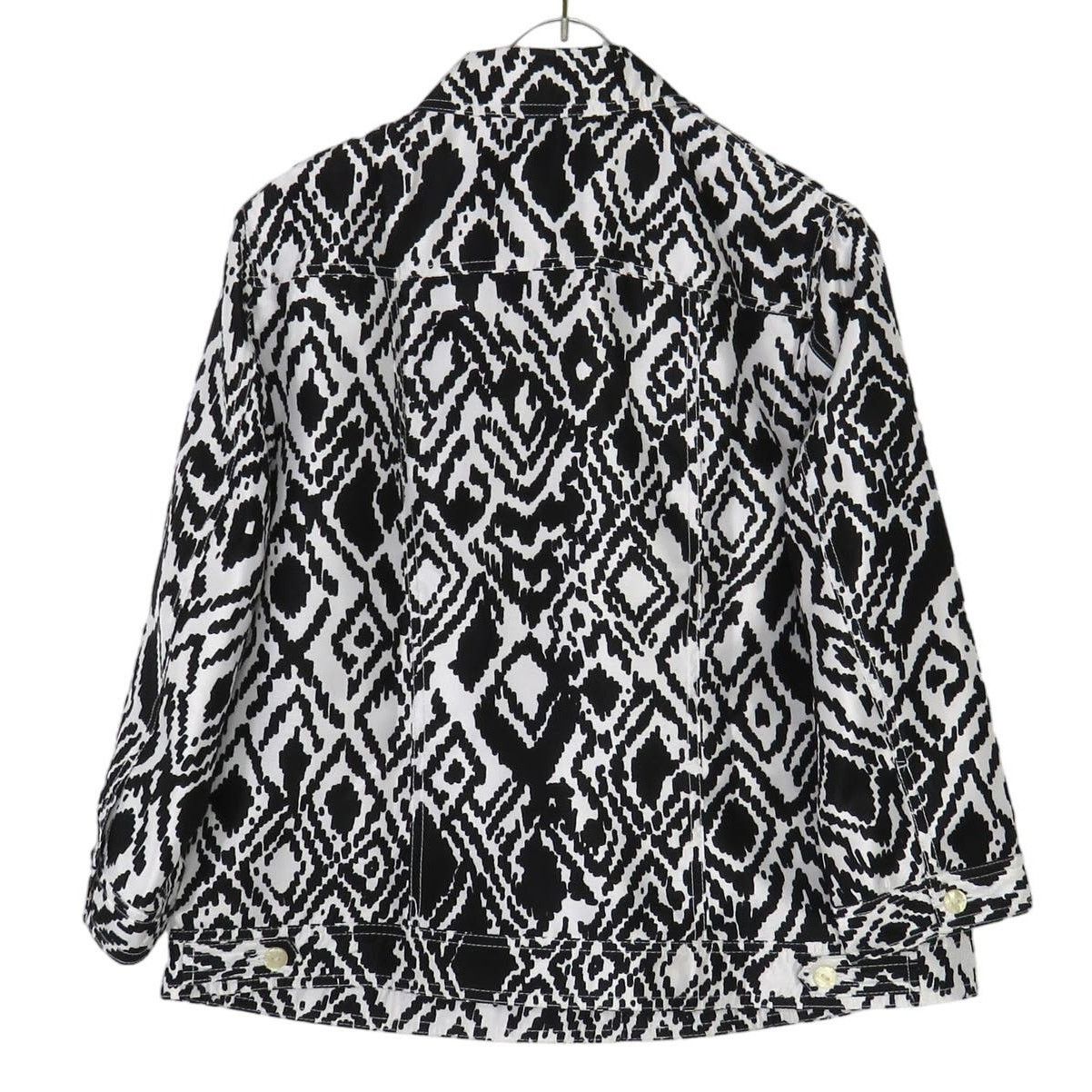 Vintage 90s Vintage Black & White Geometric Jacket 10 Medium Size M / US 6-8 / IT 42-44 - 4 Thumbnail