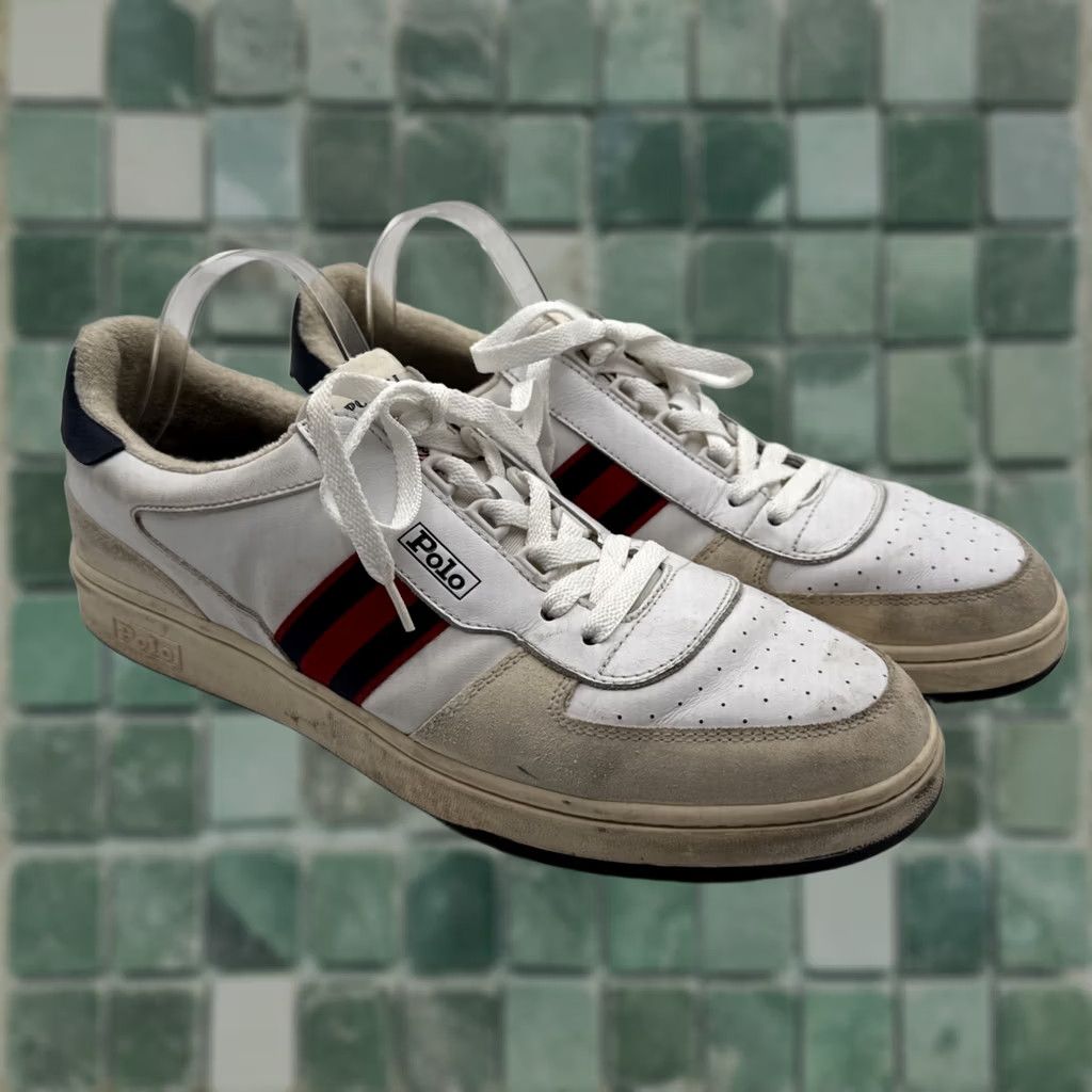 Polo Ralph Lauren Polo Ralph Lauren Court Low White Suede/Leather Sneakers Mens US 13 Leather Lining Insole Outsole 2023 Cushioned Tennis Sneaker Shoes Size US L / EU 52-54 / 3 - 1 Thumbnail