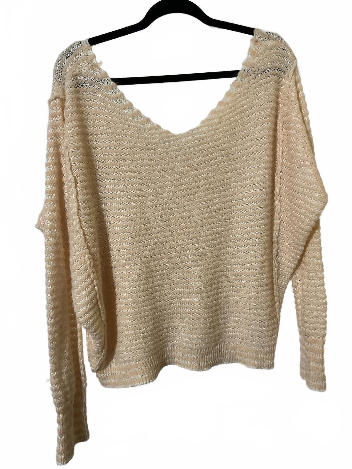 Free People Free People peach bumblebee linen wool Knit V-Neck Sweater S Size S / US 4 / IT 40 - 8 Thumbnail