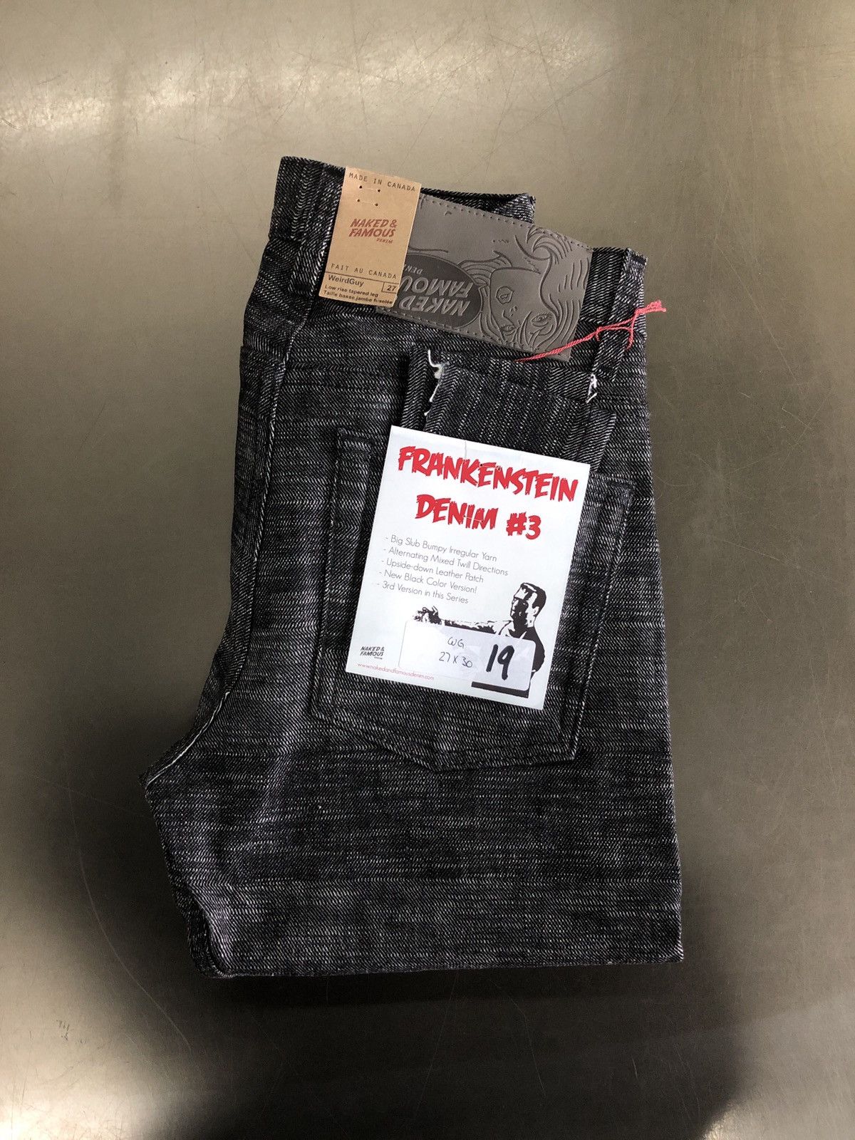 image of Naked Famous Frankenstein Denim Weird Guy 27 in Grey, Men's