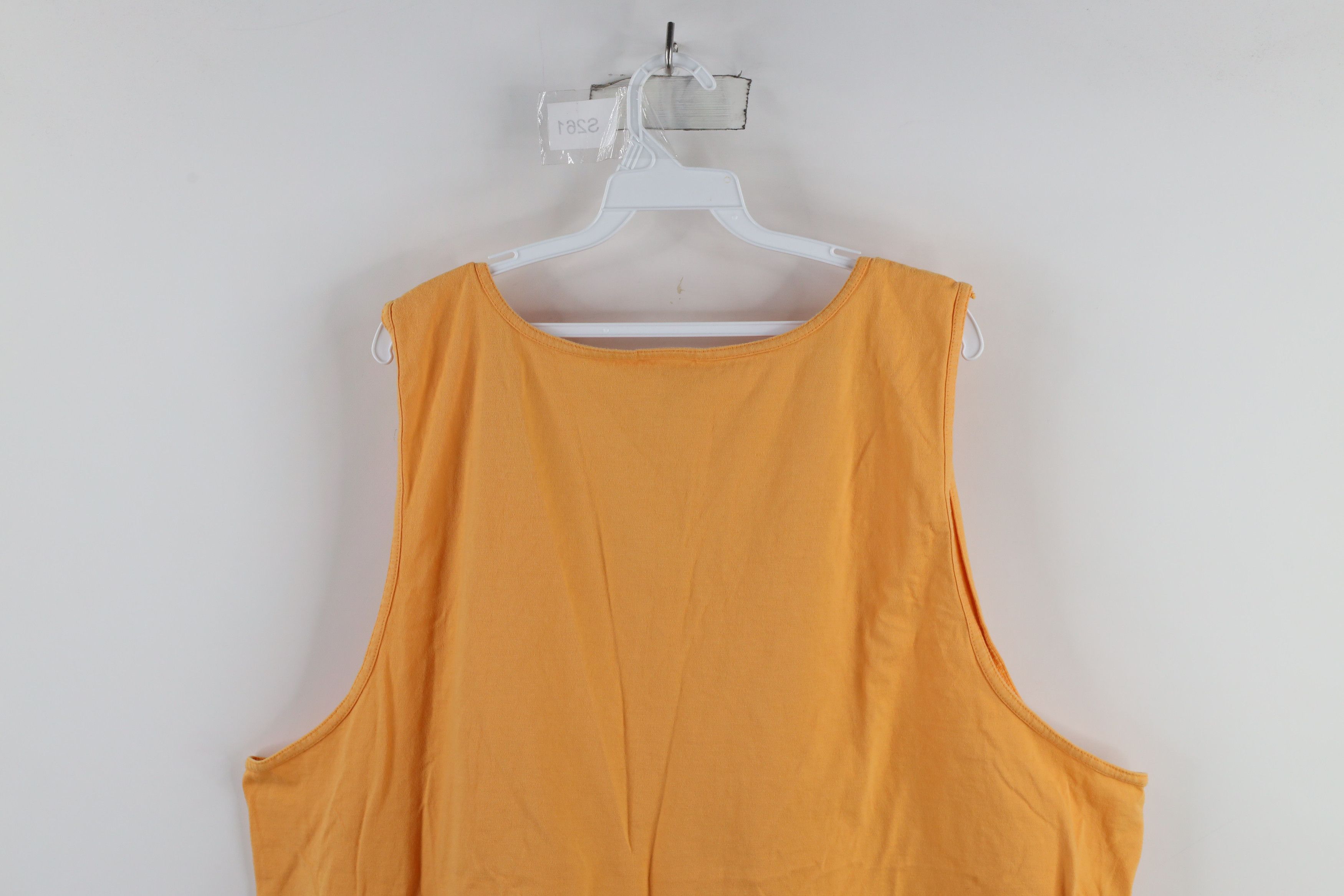 Vintage Vintage 90s Streetwear Blank Tank Top T-Shirt Orange Cotton Size US XXL / EU 58 / 5 - 7 Thumbnail