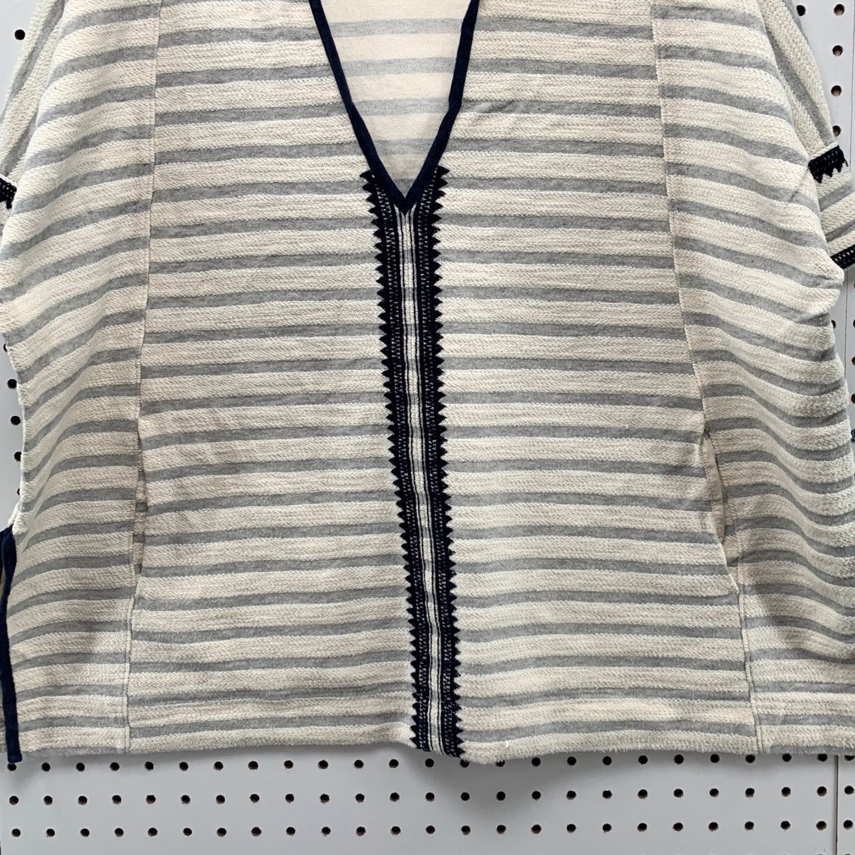 Madewell VINTAGE Madewell Knit Hooded V Neck Sweater Womens XS Oversized Tunic Pockets Hooded Shirt XS White Striped 90s Mens Womens Girls Boys Size XS / US 0-2 / IT 36-38 - 3 Thumbnail