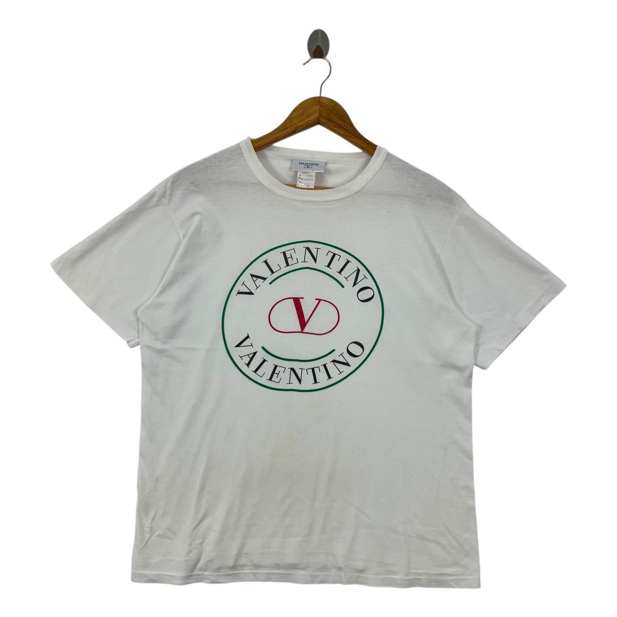 Valentino × Vintage Vintage VALENTINO big spellout logo white tee Size US M / EU 48-50 / 2 - 1 Thumbnail