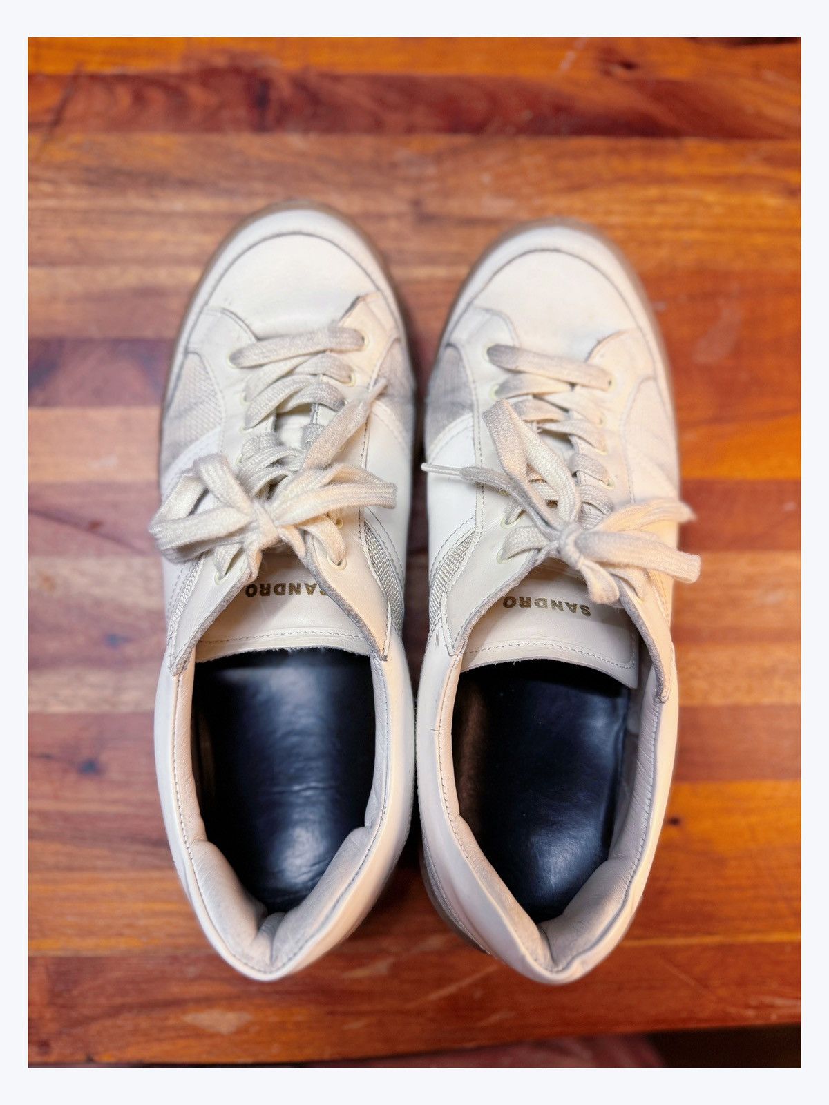 Sandro Sandro Paris White Leather & Mesh Low-Top Sneakers Size US 9 / EU 42 - 7 Thumbnail