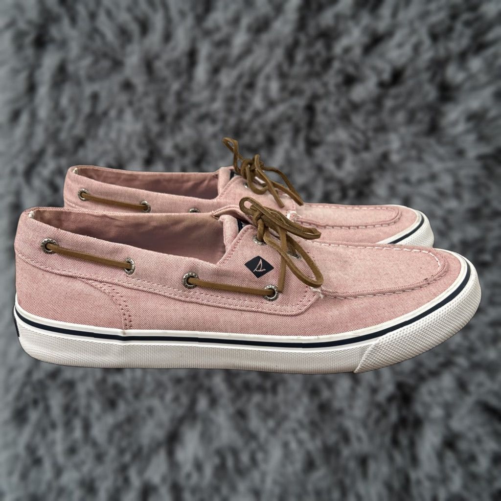 Sperry Sperry Top Sider Mens Boat Shoes Pink Canvas 2 Eye Lace Up Size 12 Mens Shoes Size US L / EU 52-54 / 3 - 1 Thumbnail