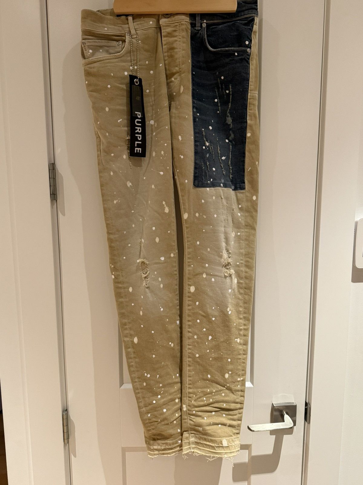 Purple Brand Purple Brand P001 Jeans – Sand & Indigo Colourblock – W32 Size US 32 / EU 48 - 5 Thumbnail