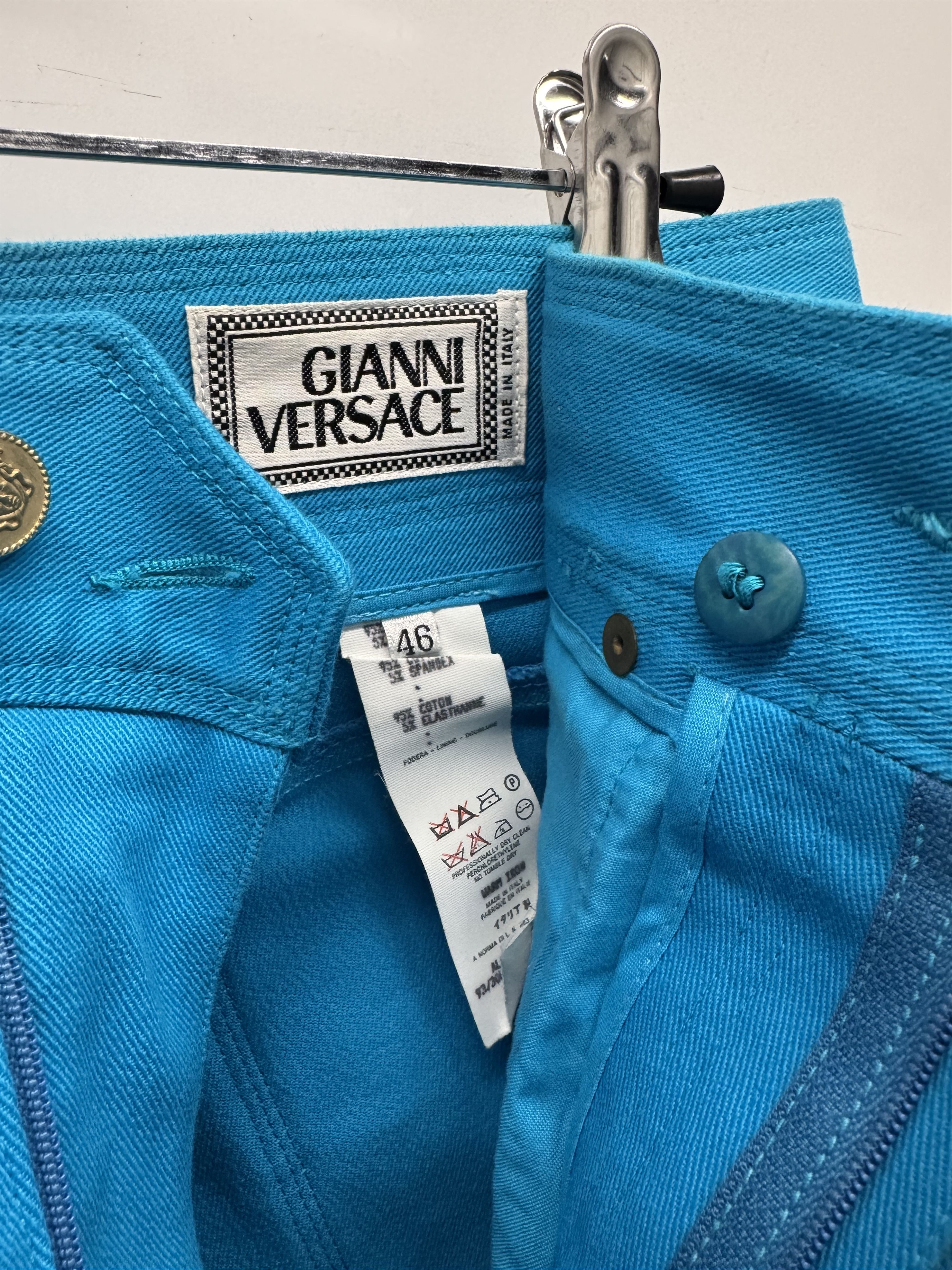 Versace Vintage Gianni Versace Turquoise Jeans Medusa Size US 30 / EU 46 - 5 Thumbnail