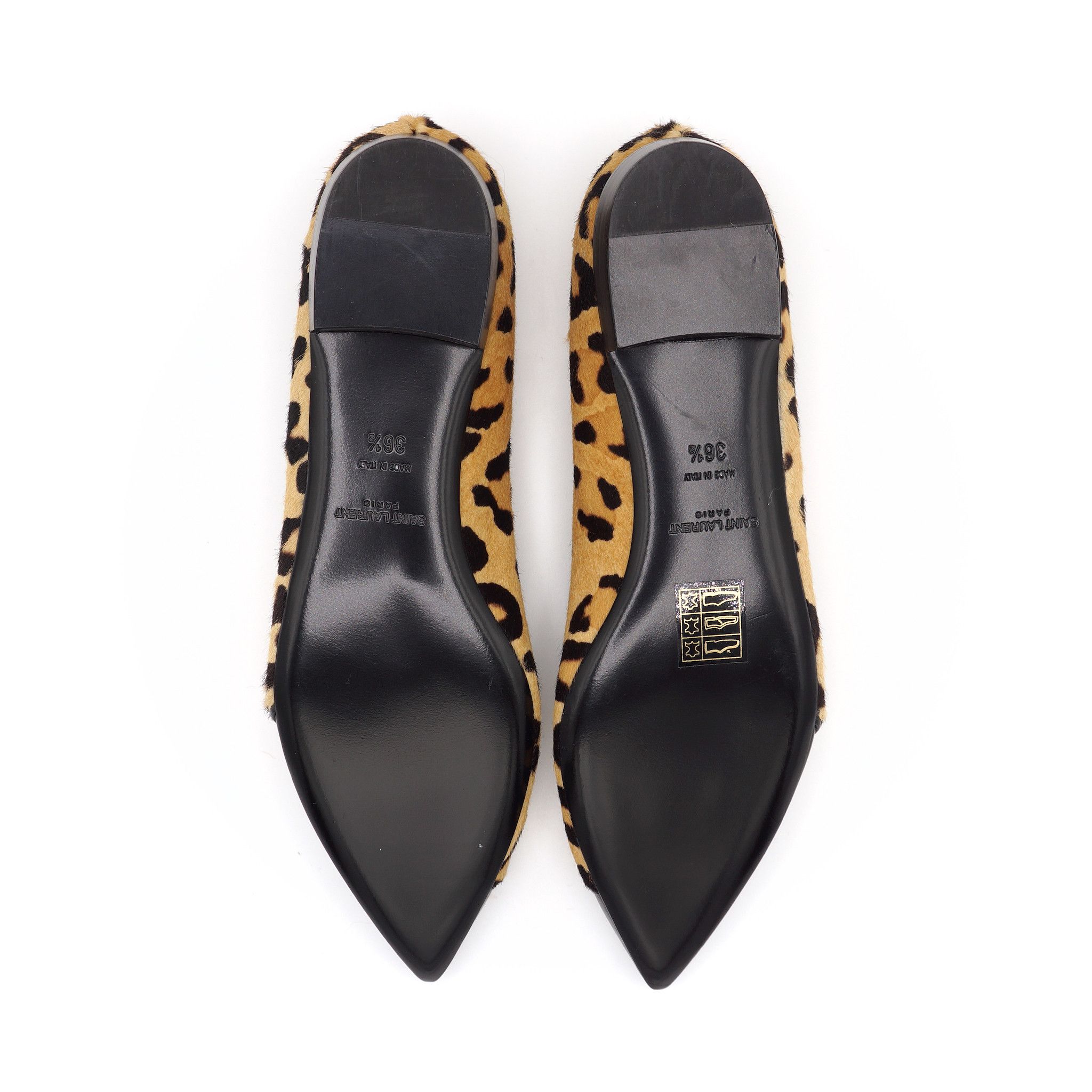 Saint Laurent Paris Calf Hair Leopard Print Flats NWT Size US 6.5 / IT 36.5 - 4 Thumbnail