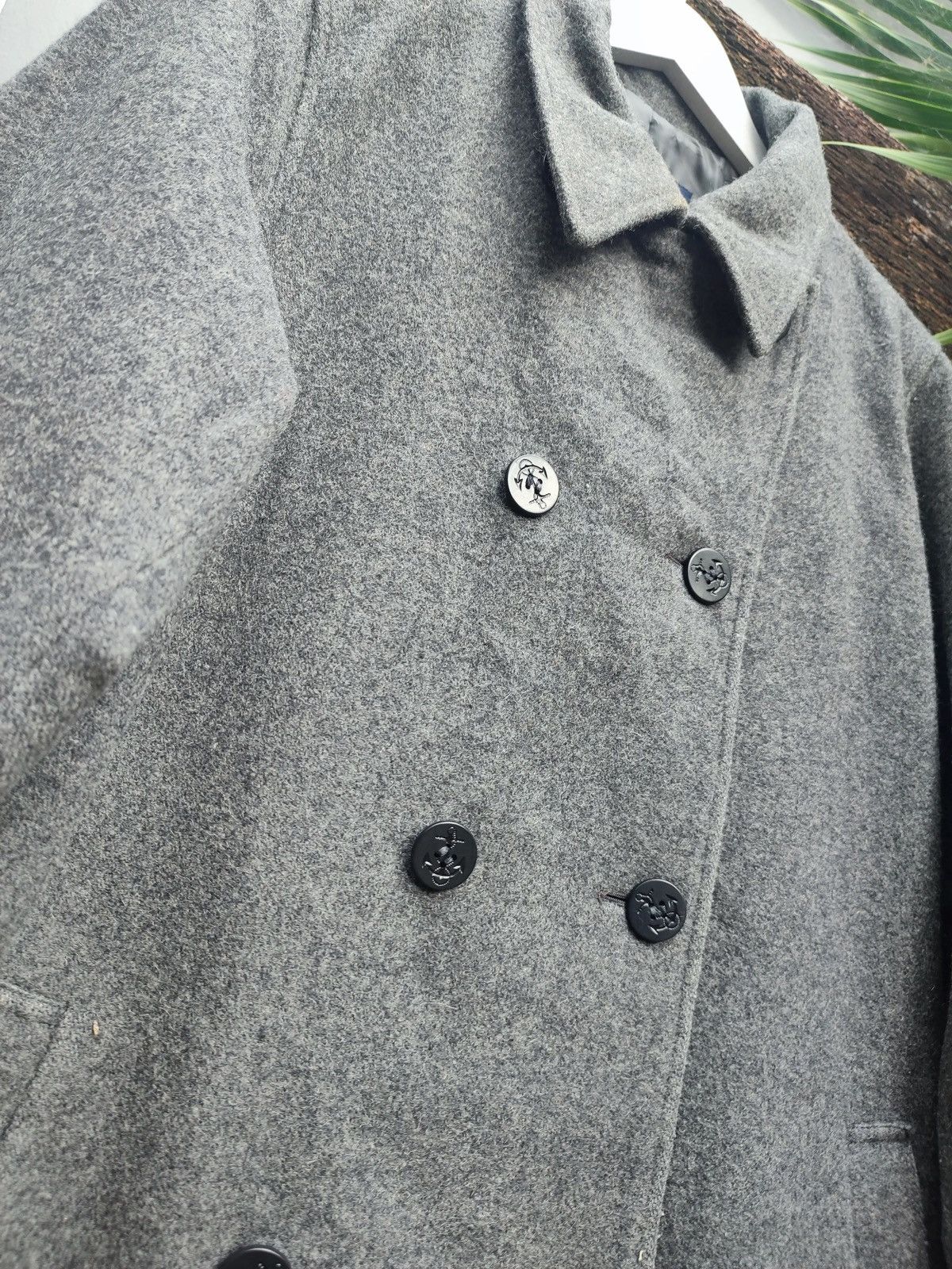 Japanese Brand EASTBOY Japanese Wool Blend Peacoat – Grey Double-Breasted Size US M / EU 48-50 / 2 - 3 Thumbnail