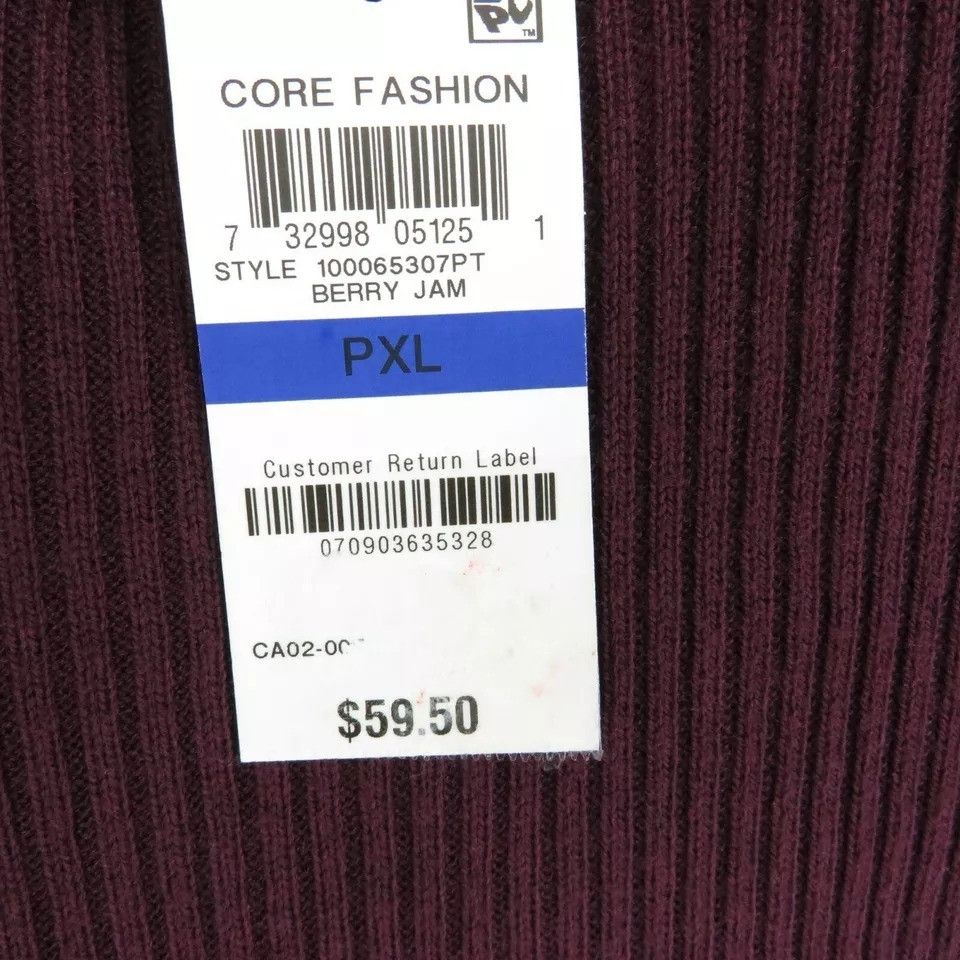 Other Style & Co Womens Berry Jam Petite Ribbed Dress PXL NWT $59. Size XL / US 12-14 / IT 48-50 - 6 Thumbnail