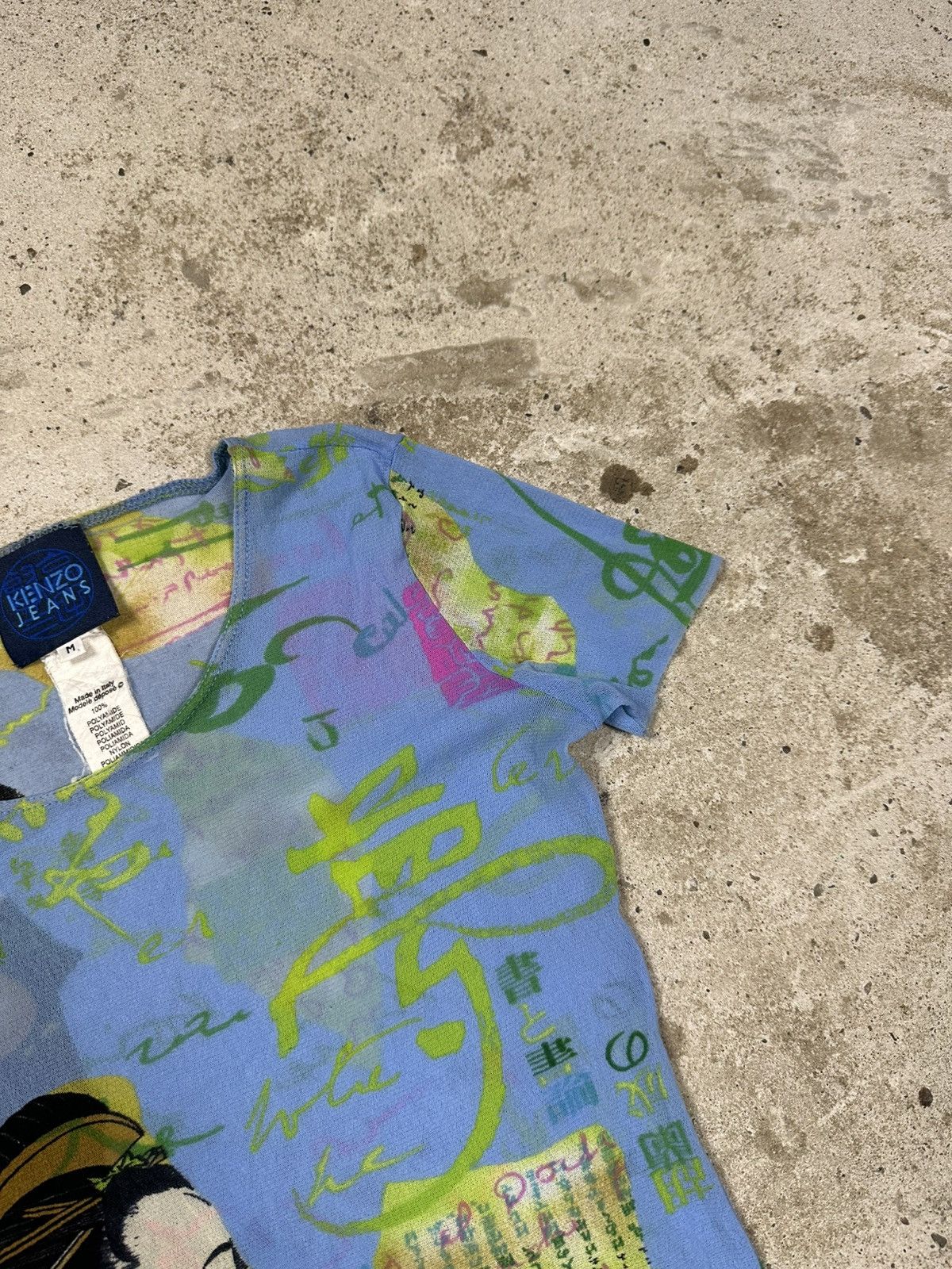 Kenzo Vintage 90s Kenzo Jeans Asian Japanese Print Mesh Top Size M / US 6-8 / IT 42-44 - 7 Thumbnail