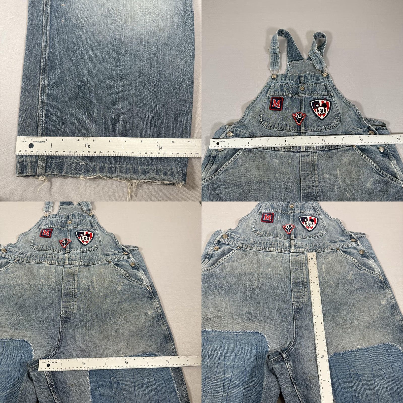 Disney VINTAGE Disney Overalls Womens 1X Blue Denim Jean Mickey Mouse Pants Bibs 90s Size 40" / US 18 - 9 Thumbnail