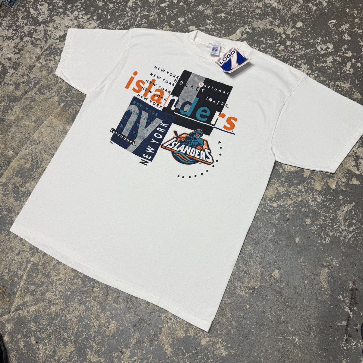 Logo 7 Vintage New York Islanders NHL White NHL 90s Hockey Tshirt Size US XL / EU 56 / 4 - 2 Thumbnail