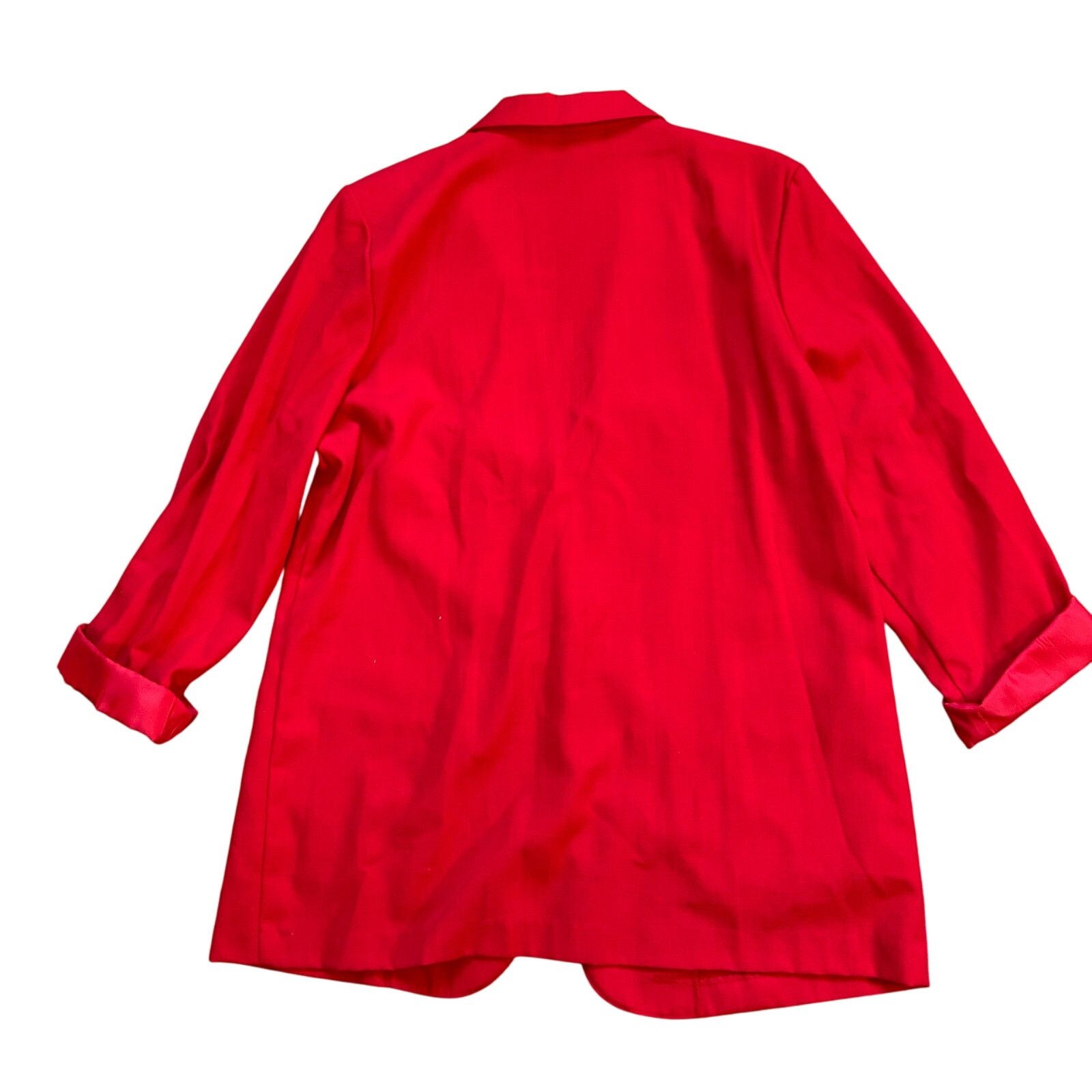 Vintage Cherry Red Vintage Blazer Mid Length 90s One Button Blazer Size XL / US 12-14 / IT 48-50 - 6 Thumbnail
