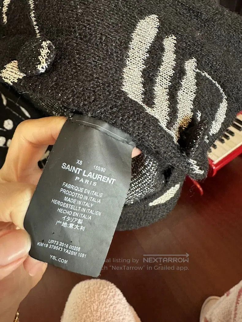 Saint Laurent Paris Saint Laurent Music Note Cardigan Sweater. Size US XS / EU 42 / 0 - 2 Thumbnail