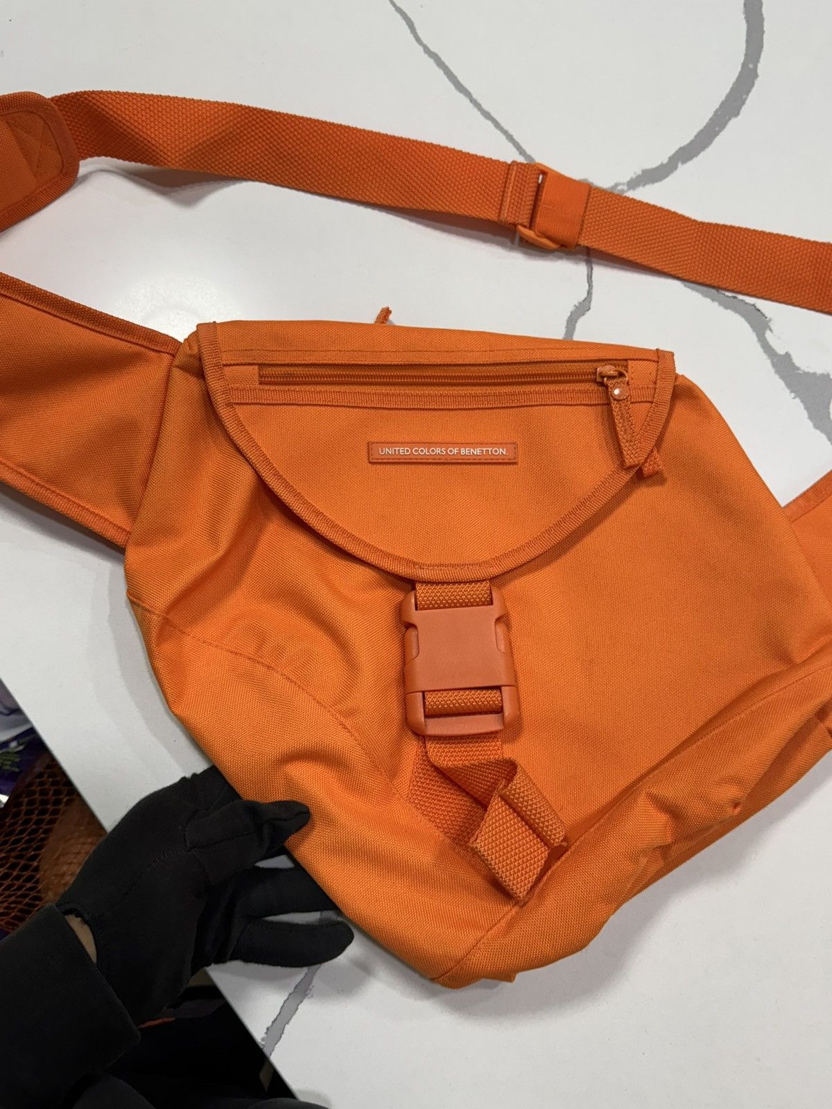 United Colors Of Benetton United Colors of Benetton Monochromatic Sling Bag Orange Size ONE SIZE - 1 Thumbnail