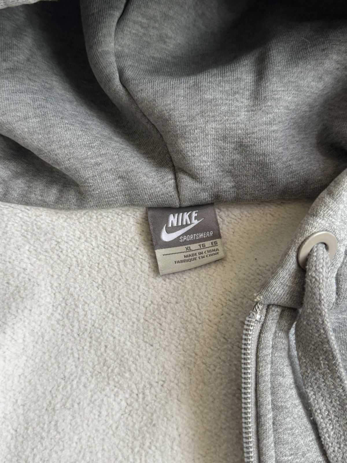 Nike × Vintage Vintage Nike Y2K grey zip oversized hoodie Size US XL / EU 56 / 4 - 8 Thumbnail