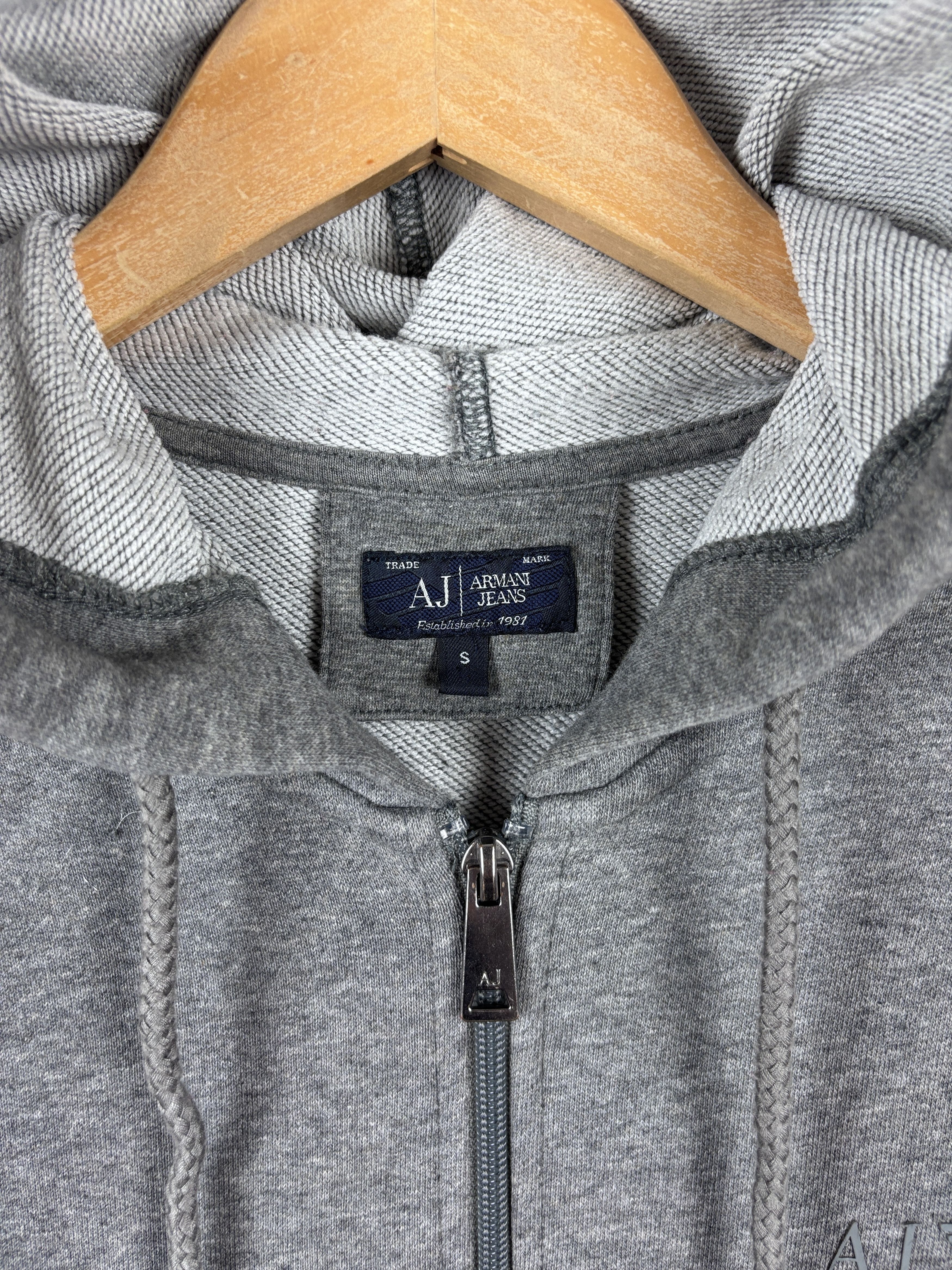 Armani Mens Armani Jeans Zip Hoodie Sweatshirt Gray Size S Size US S / EU 44-46 / 1 - 4 Thumbnail