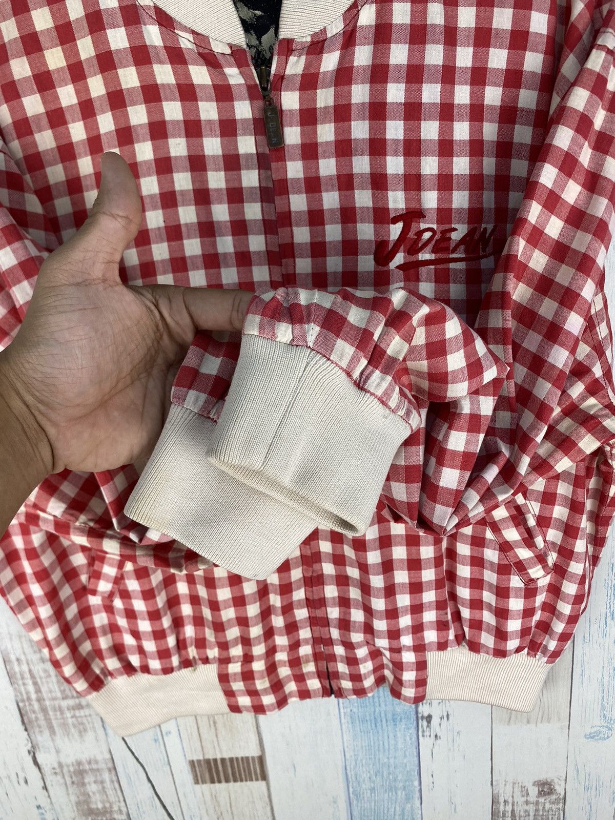 Vintage Vintage 1993 James Dean Gingham Bomber Jacket Size US M / EU 48-50 / 2 - 16 Thumbnail