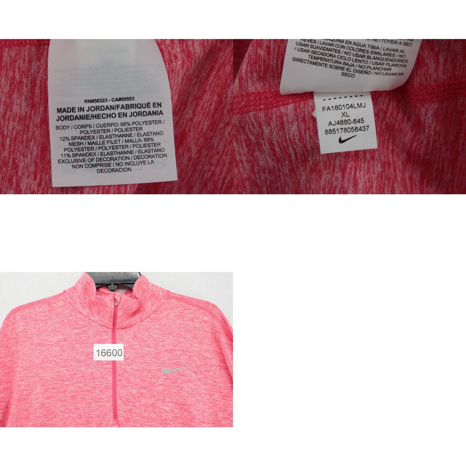 Nike Nike Dri-Fit Element Running 1/4 Zip Top Women XL Jacket Thumbholes AJ4660-010 Size XL / US 12-14 / IT 48-50 - 8 Thumbnail