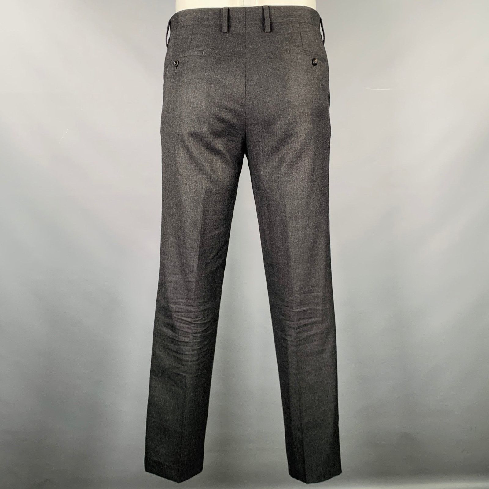 Other MR. PORTER Size 34 Grey Wool Zip Dress Pants Size US 34 / EU 50 - 2 Thumbnail