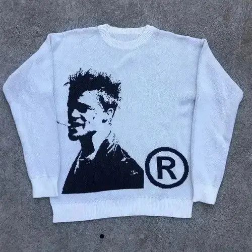 Aran Isles Knitwear Slasher Knit Black Sweater with girl Punk rock gothic Size US M / EU 48-50 / 2 - 4 Thumbnail
