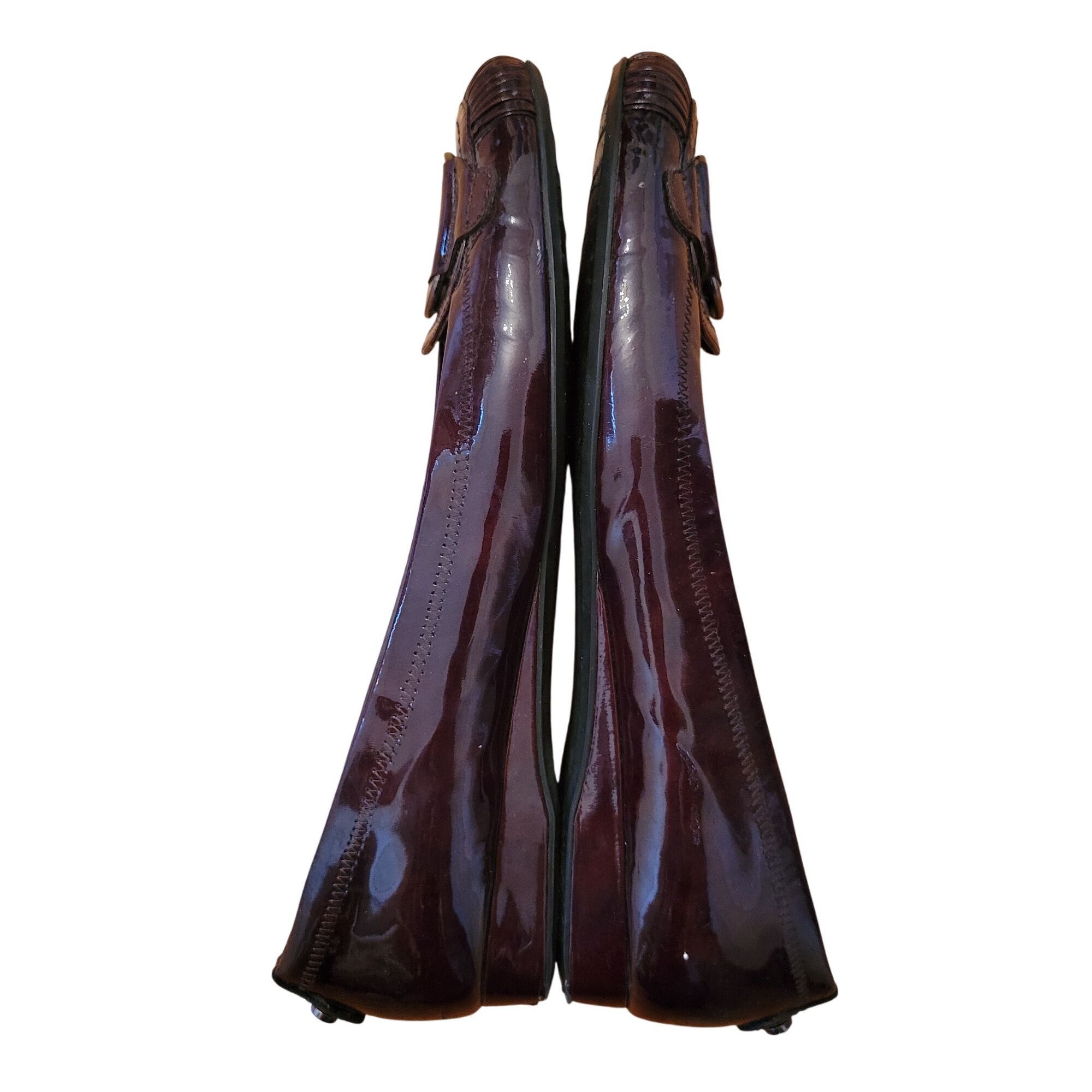 Stuart Weitzman Stuart Weitzman Burgundy Patent Leather Flats With Buckle De Size US 8 / IT 38 - 6 Thumbnail