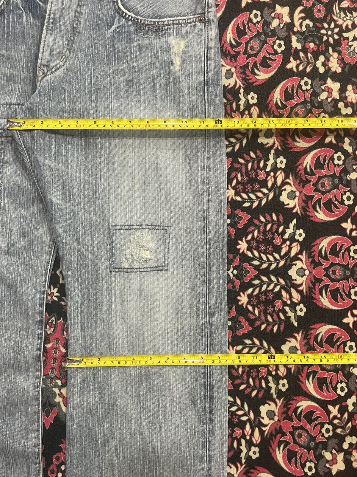 Edwin Vintage Edwin XVS Light Blue Sashiko Patchwork Loose Jeans Size US 34 / EU 50 - 15 Thumbnail