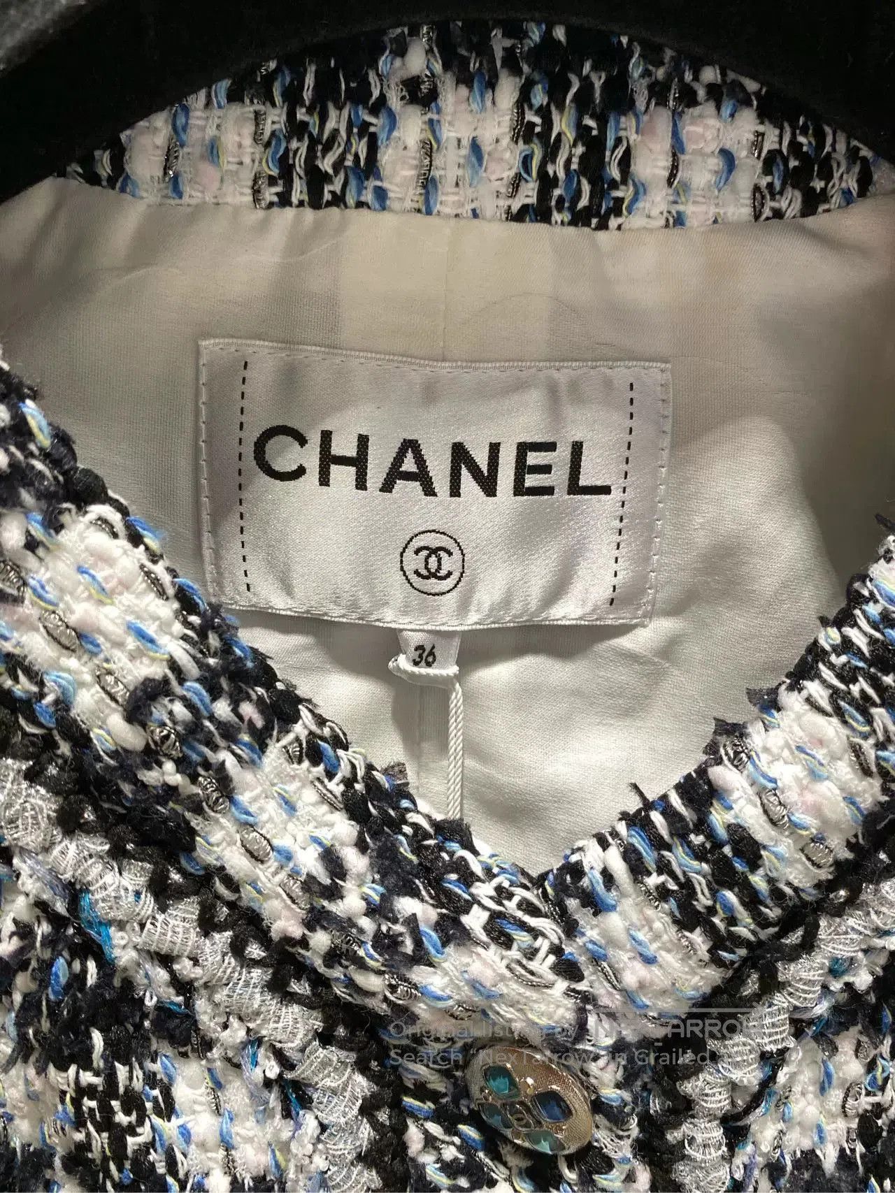 Chanel Chanel 23P Blue White Tweed Jacket. Size US S / EU 44-46 / 1 - 2 Thumbnail