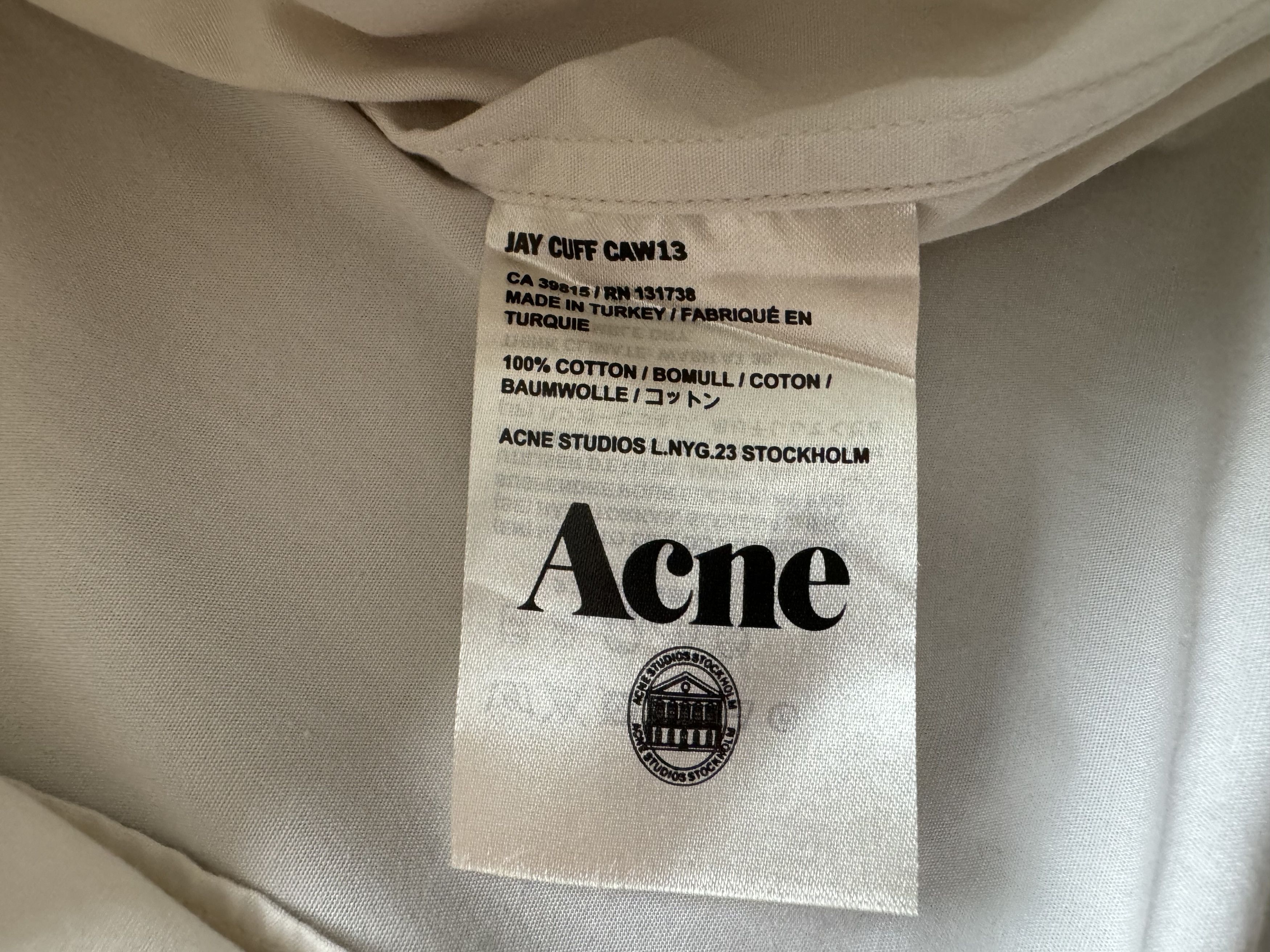 Acne Studios Acne Studios Jay Cuff Long Shirt Size US M / EU 48-50 / 2 - 5 Thumbnail