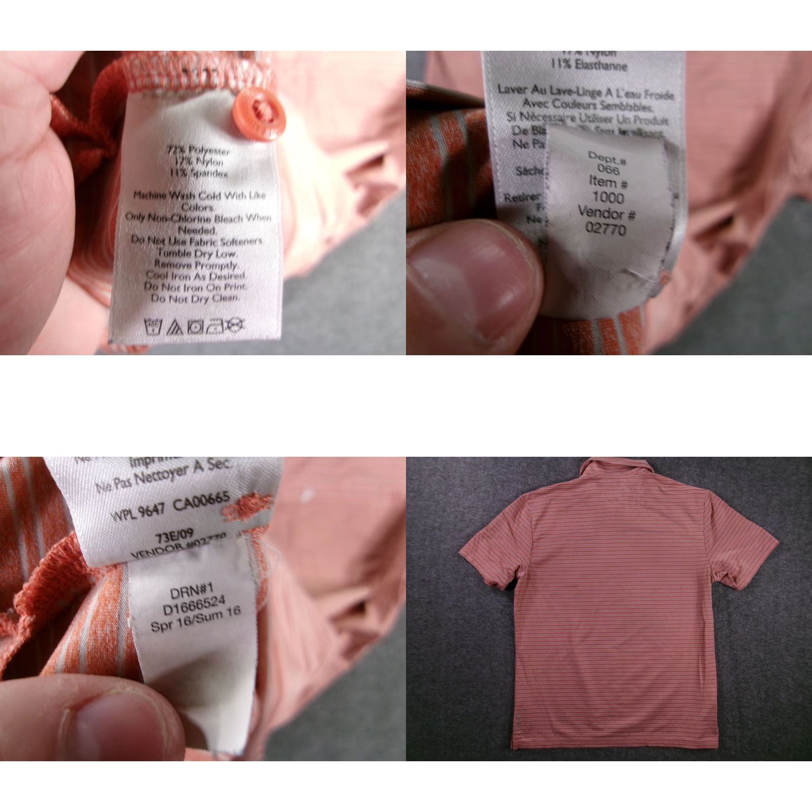 Eddie Bauer Eddie Bauer Polo Shirt Men Medium Coral Striped Performance Golf Outdoor Classis Size US M / EU 48-50 / 2 - 8 Thumbnail