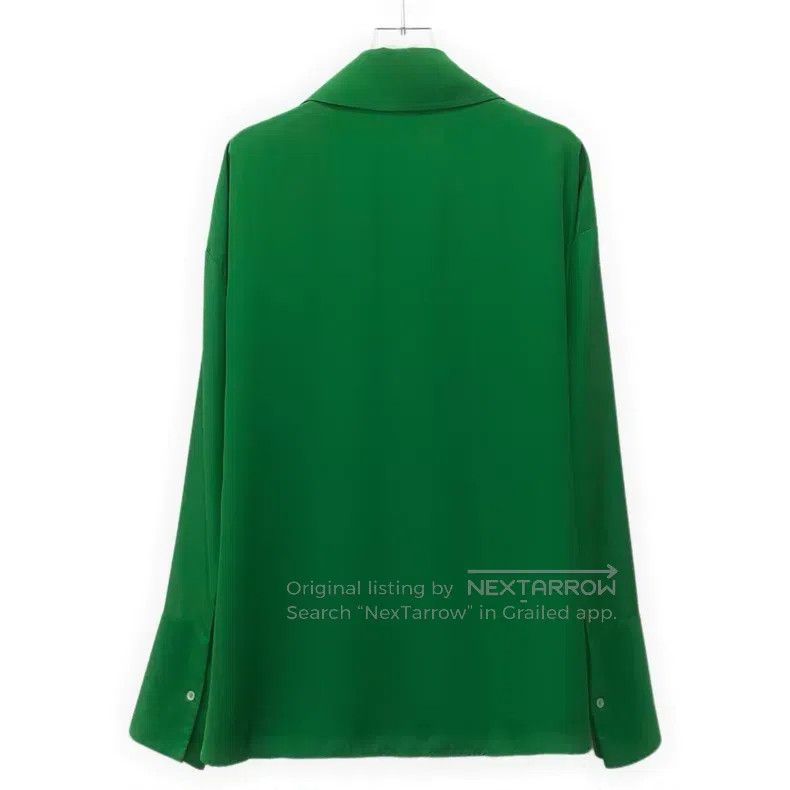 Loewe Loewe Green pocket logo embroidery mulberry silk collar lo Size XS / US 0-2 / IT 36-38 - 2 Thumbnail