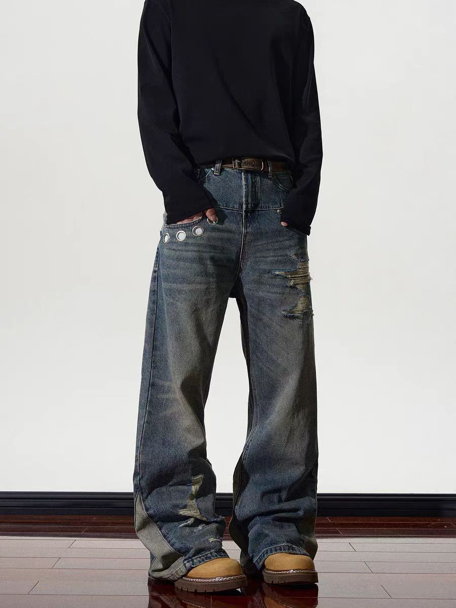 Japanese Brand × Jean High Street Deconstructed Straight Leg Micro Flare Jeans Size US 34 / EU 50 - 3 Thumbnail